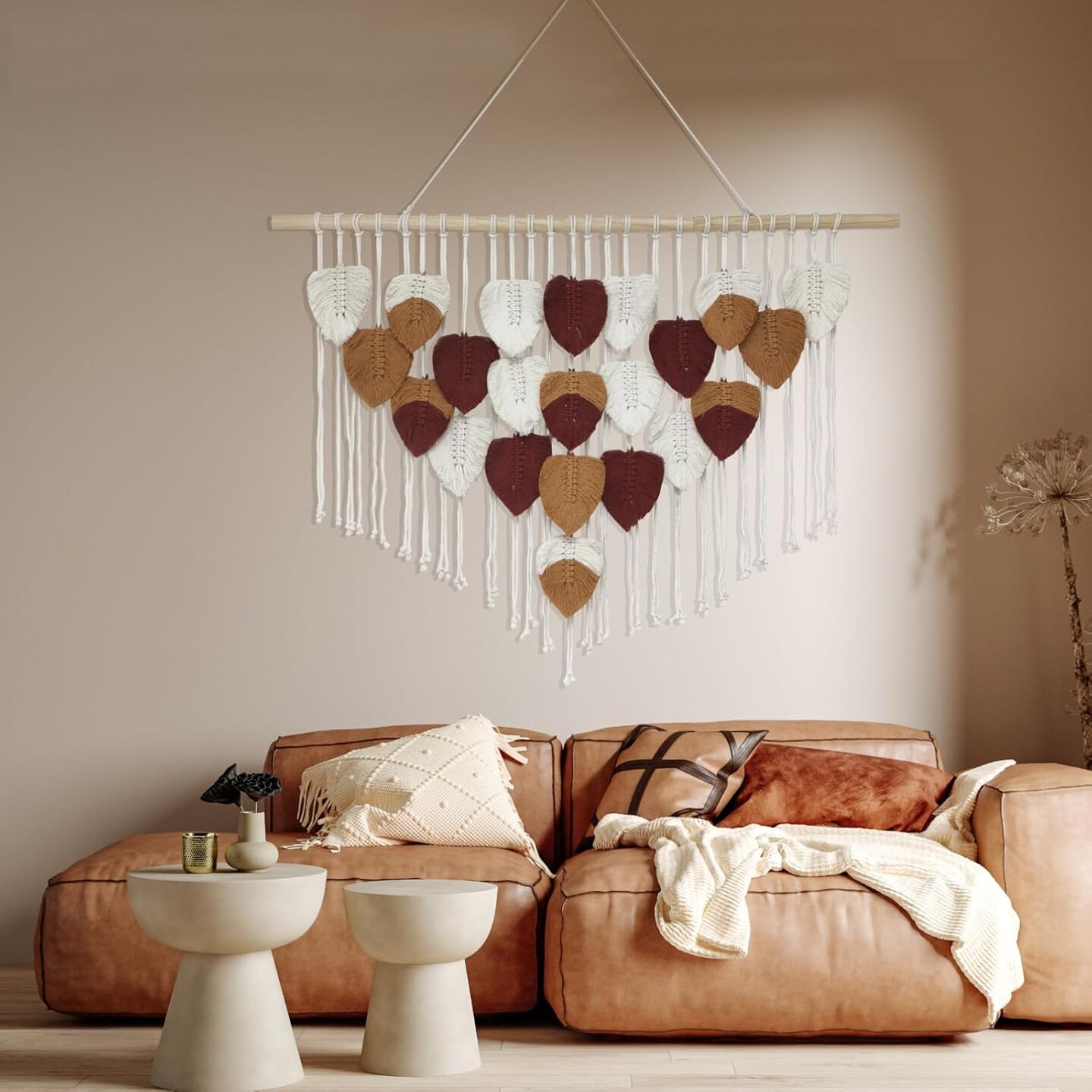 Macrame Wall Hanging, Large Boho Wall Decor, Bohemian Woven Decoration for Bedroom Living Room Gallery Bedroom Corridor