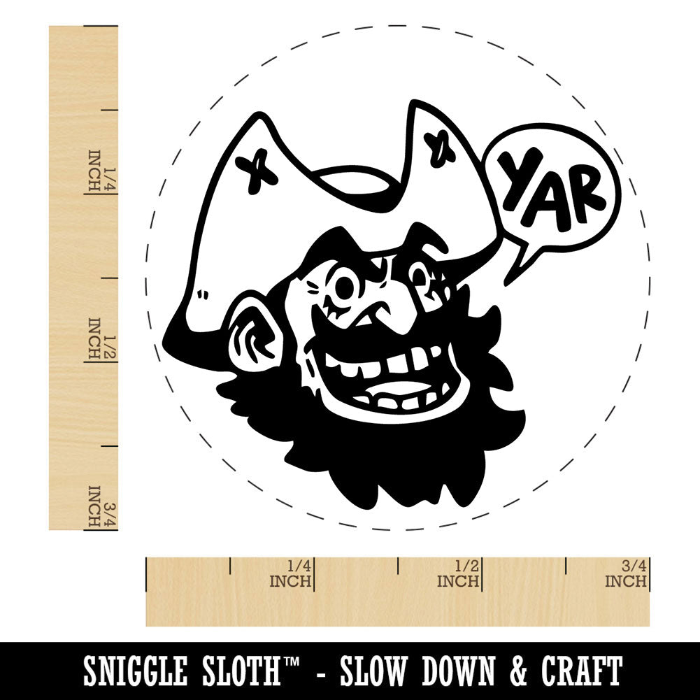 Yar Pirate Head Hat Agreeing Speech Bubble Self-Inking Rubber Stamp for Stamping Crafting Planners