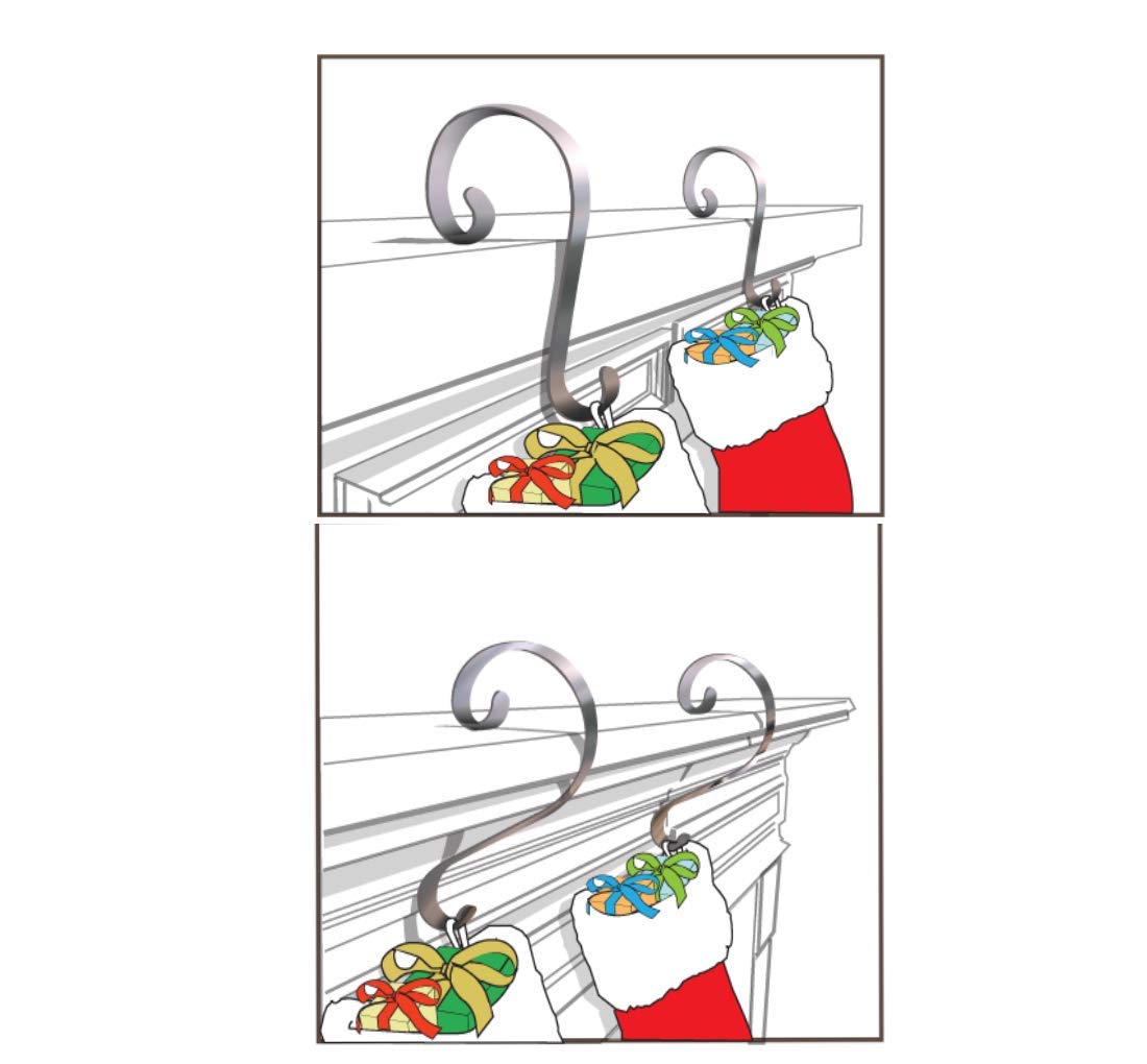Haute Decor Stocking Scrolls 4-Pack Stocking Hanger Set