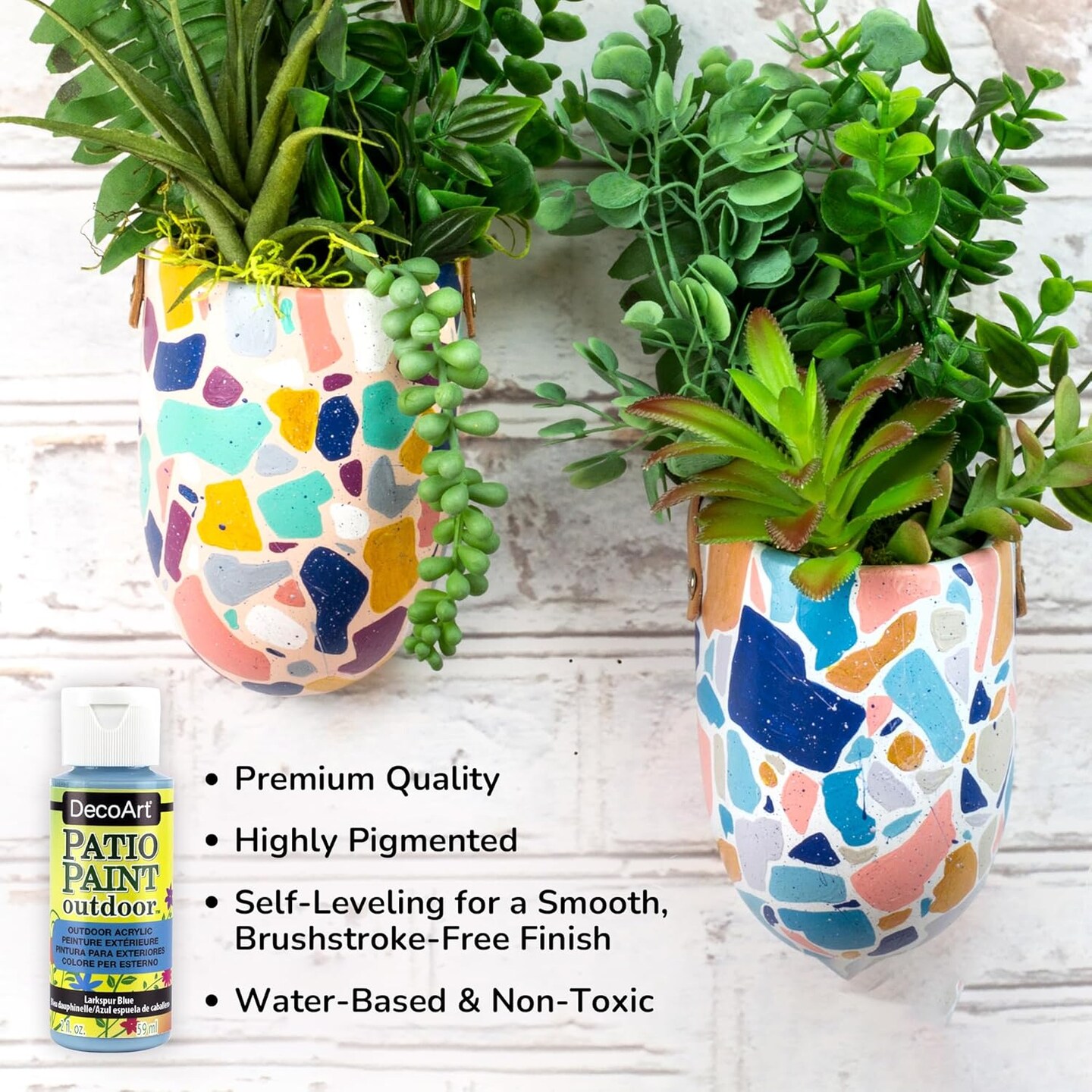 Crafter&#x2019;s Acrylic Patio Paint 24 Color Starter Paint Set, Outdoor Weatherproof Permanent Paints, 2 FL oz (Pack of 24)
