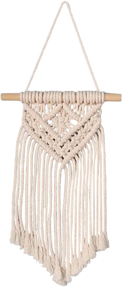 Macrame Wall Hanging Woven Tapestry Bohemian Style Macrame Hanging Decoration for Home Bedroom Livingroom Dorm Room Decoration, 14.6&#x22;x6.3&#x22;