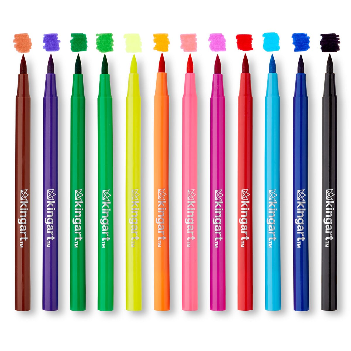 KINGART&#xAE; Watercolor Brush Markers 12 Colors