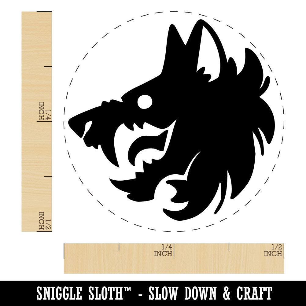 Fierce Wolf Head Emblem Self-Inking Rubber Stamp for Stamping Crafting Planners