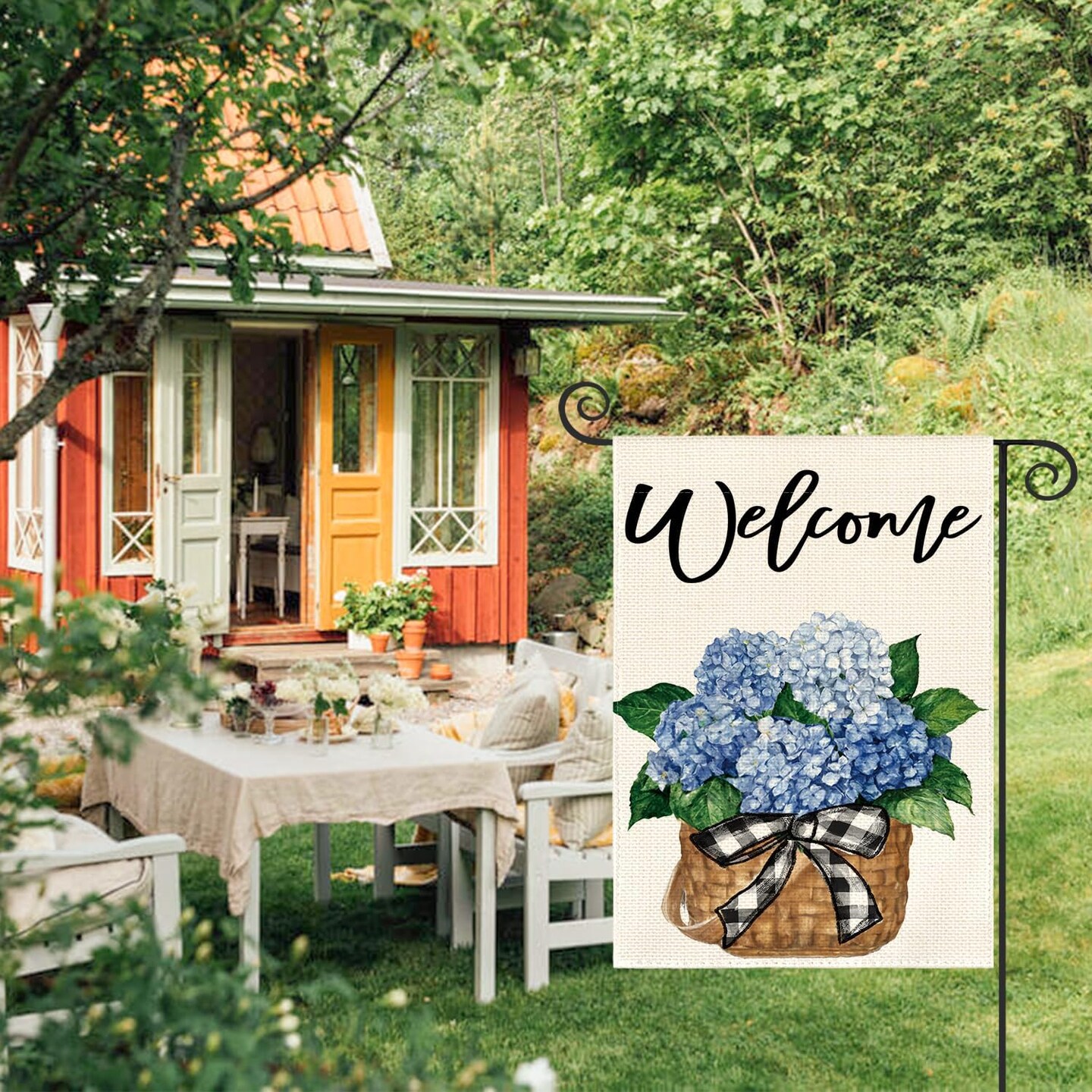 Summer Garden Flag 12x18 Inch Double Sided Outside, Floral Welcome Yard Outdoor Flag