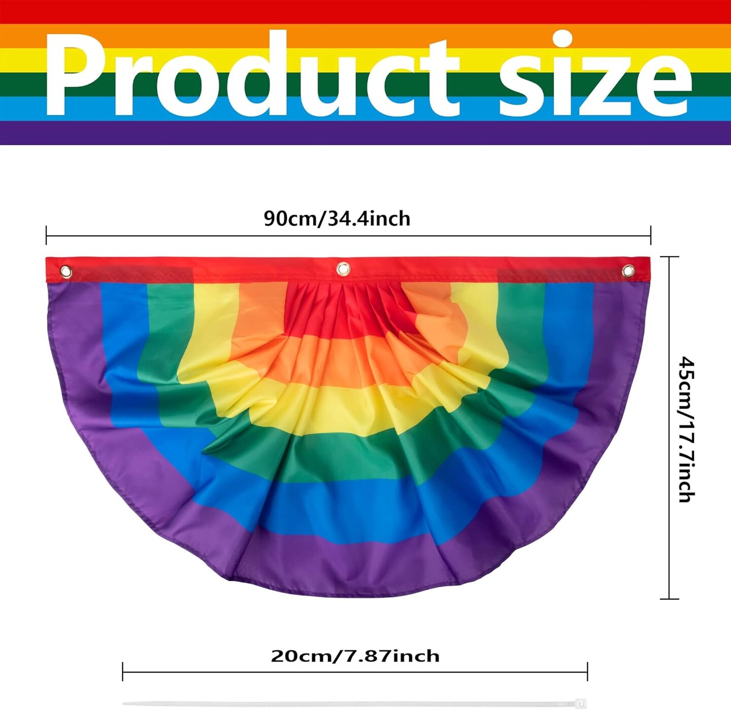 6PCS Rainbow Pride Bunting Flag, 3 x1.5 Ft Rainbow Pleated Fan Flag Banner Rainbow Polyester Flag for Rainbow Pride, Gay Pride, LGBTQ, Parades, Celebration Decor, Include Hanging Rope