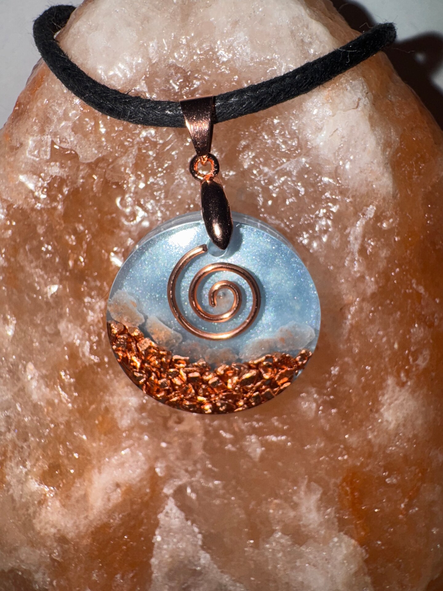 Organic Copper Himalayan Salt Orgonite Pendant Necklace | MakerPlace by  Michaels