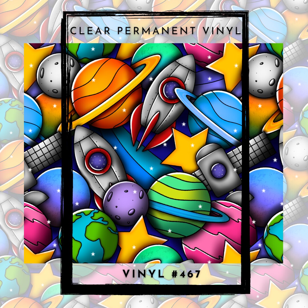 #467 CLEAR Space Collage 12x12 Pattern Vinyl