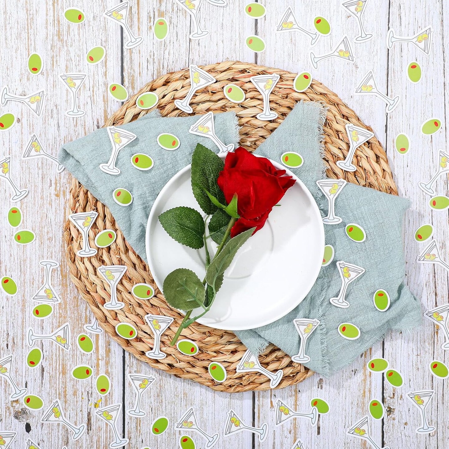 400 Pcs Martini Birthday Party Confetti Bikinis and Martini Cups Confetti for Bridal Shower Engagement Bachelorette Party Supplies(Classic)