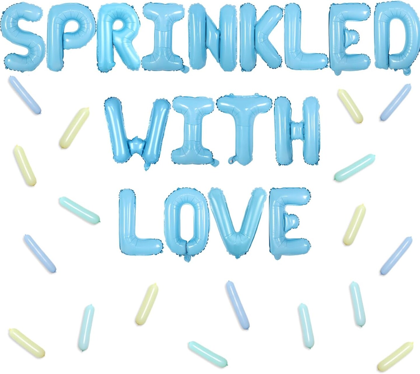 Donut Sprinkle Baby Shower Decorations Blue Sprinkle with Love Balloon Banner Decor Donut Theme Pastel Balloons Decorations for Boy Donut Pastel Confetti Baby Shower Party Supplies