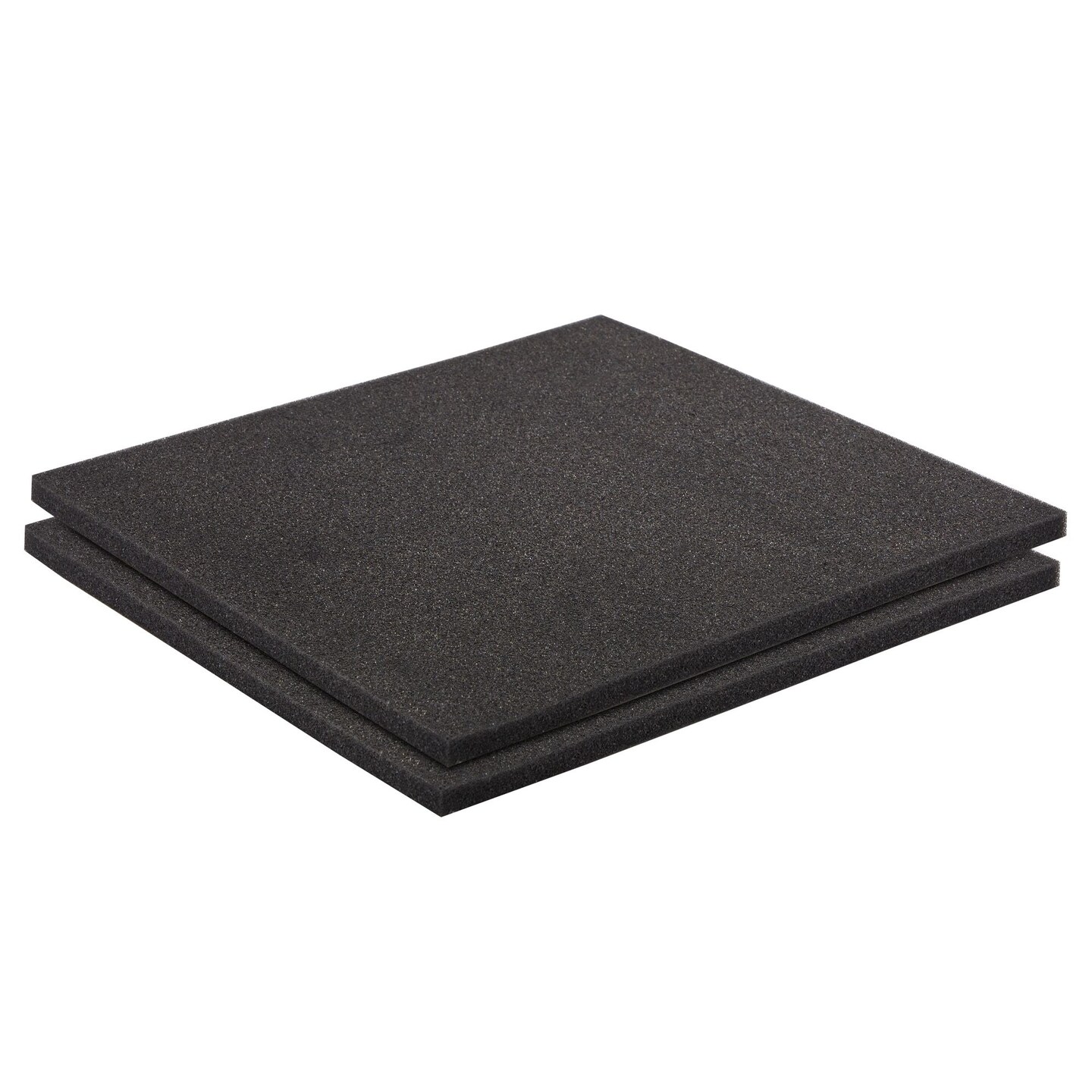2-Pack Packing Foam Sheets - 12x12x0.5 Customizable Polyurethane Insert Pads for Tool Case Cushioning, Crafts (Black)
