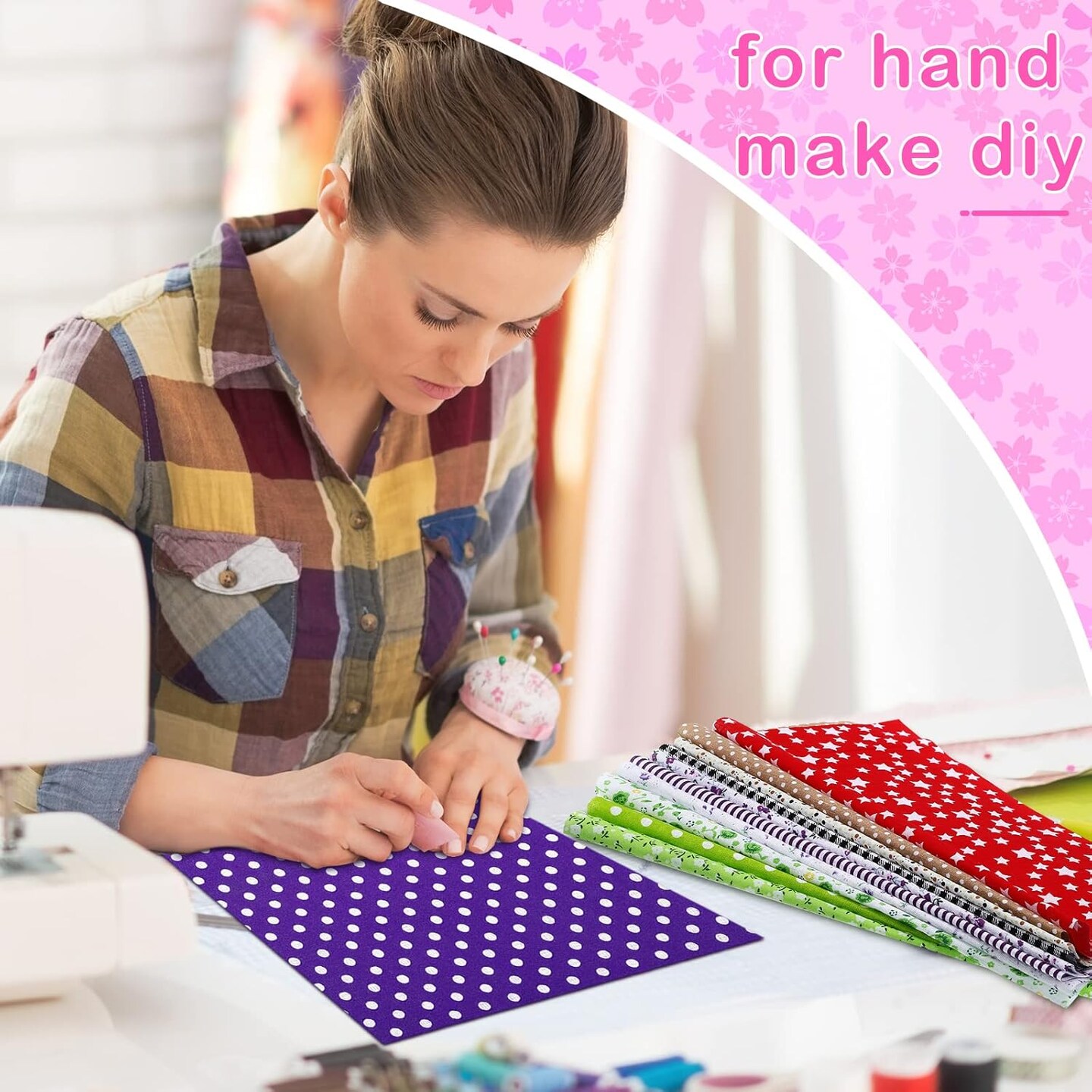 40 Pcs 10 x 10 Inches Summer Floral Cotton Precut Fabric Bundle