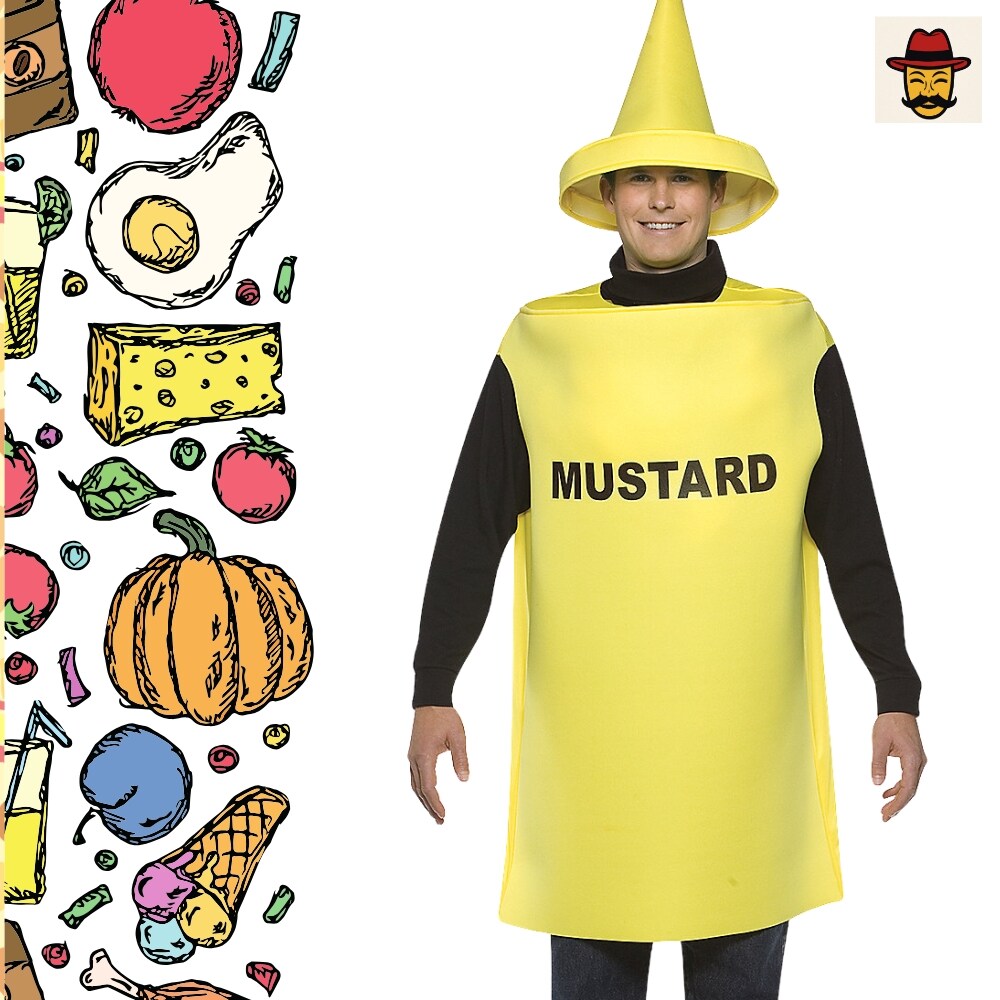 Adult Mustard Costume with Hat Ideal for Group or Couple Parties