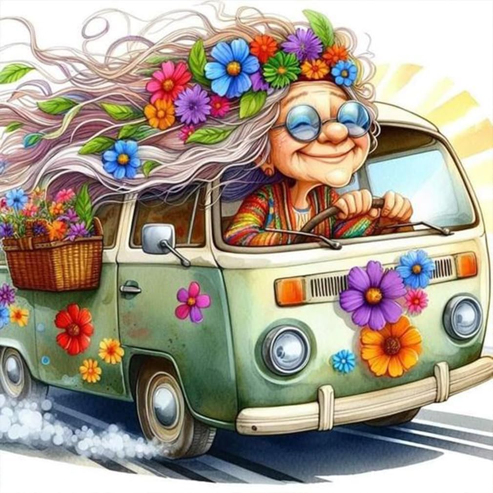 Car Stamped Cross Stitch Kits - Needlepoint Counted Cross Stitch Kits for Beginners Adults