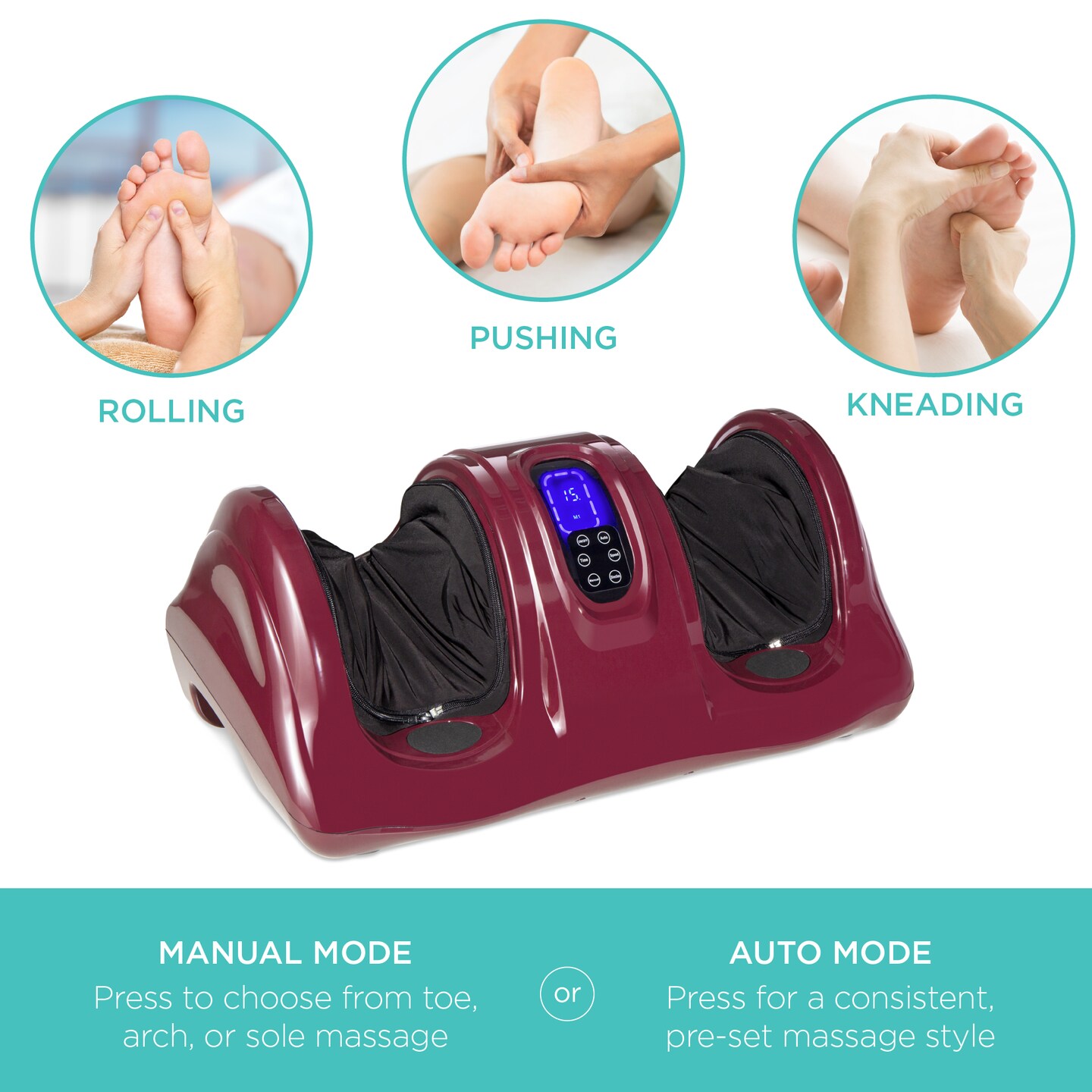 Best Choice Products Therapeutic Kneading & Rolling Shiatsu Foot Massager w/ High Intensity Rollers, Remote