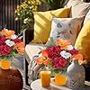 Orange Silk Flowers in Vase Centerpieces