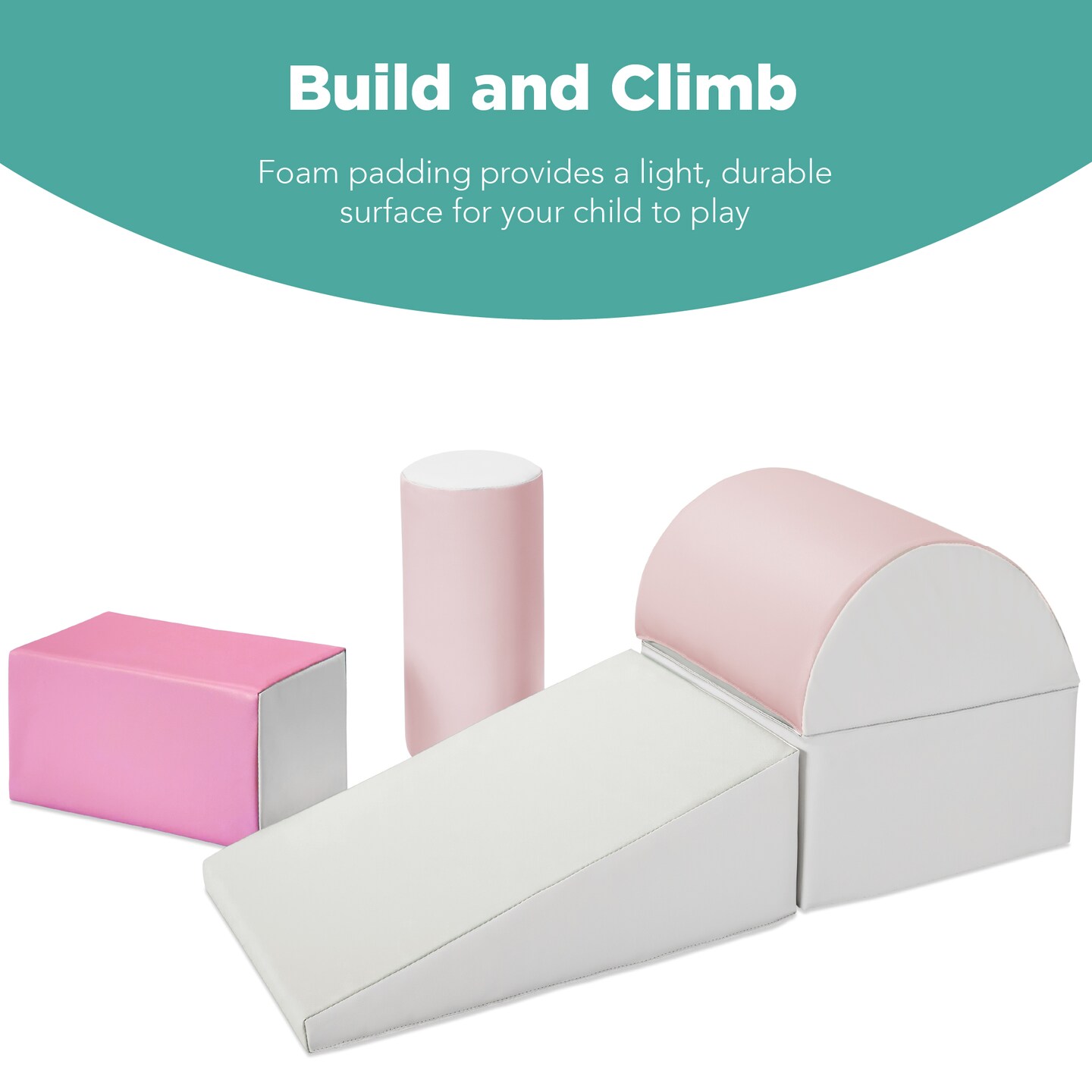 Best Choice Products 5-Piece Kids Climb & Crawl Soft Foam Block Playset Structures for Child Development