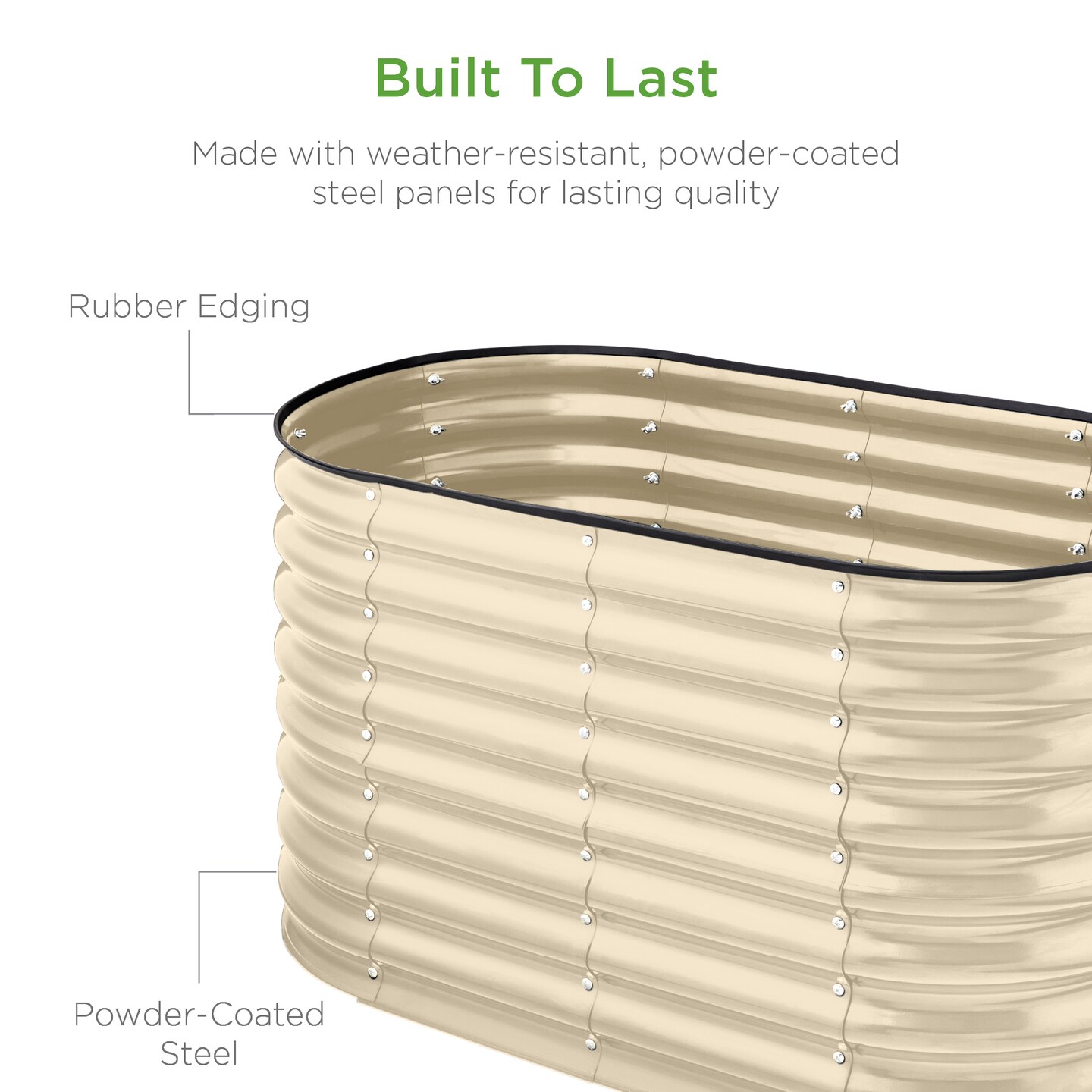 Best Choice Products 4x2x2ft Outdoor Raised Metal Oval Garden Bed, Planter Box for Vegetables, Flowers