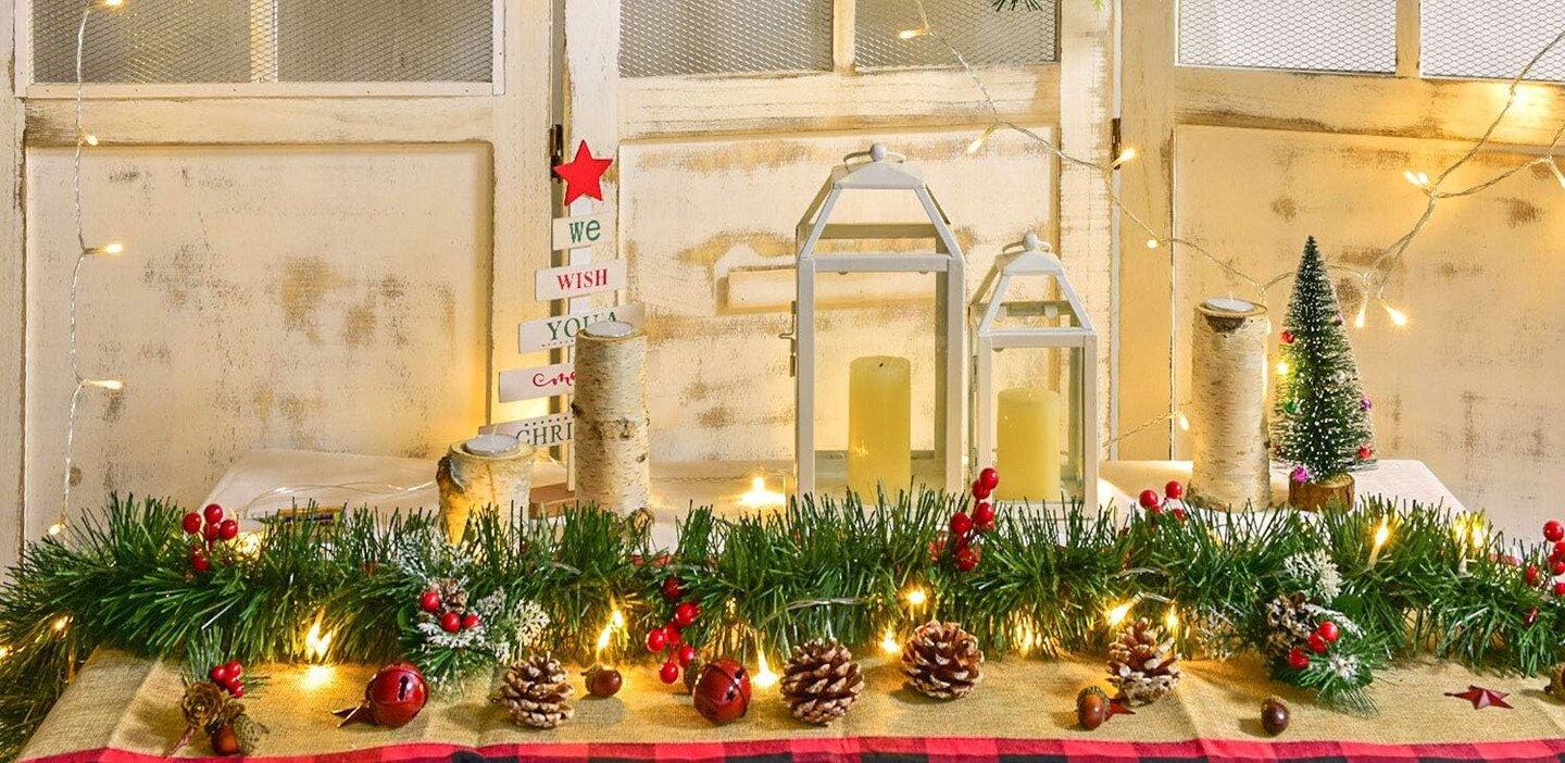 16.4ft Artificial Christmas Garland Decoration, Lighted Pine Garland Soft