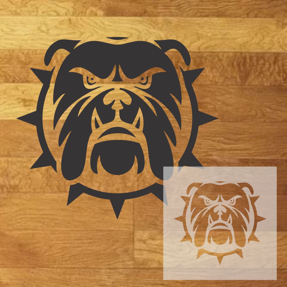 Bulldog Mascot Athletic Stencil | High School Senior Parking Spot Stencil | Reusable Stencil | Stencil Ease |