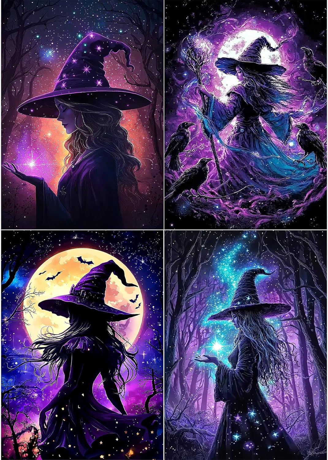 12x12inch - DIY 5D Halloween Diamond Painting Kits for Beginners(4 Pack)