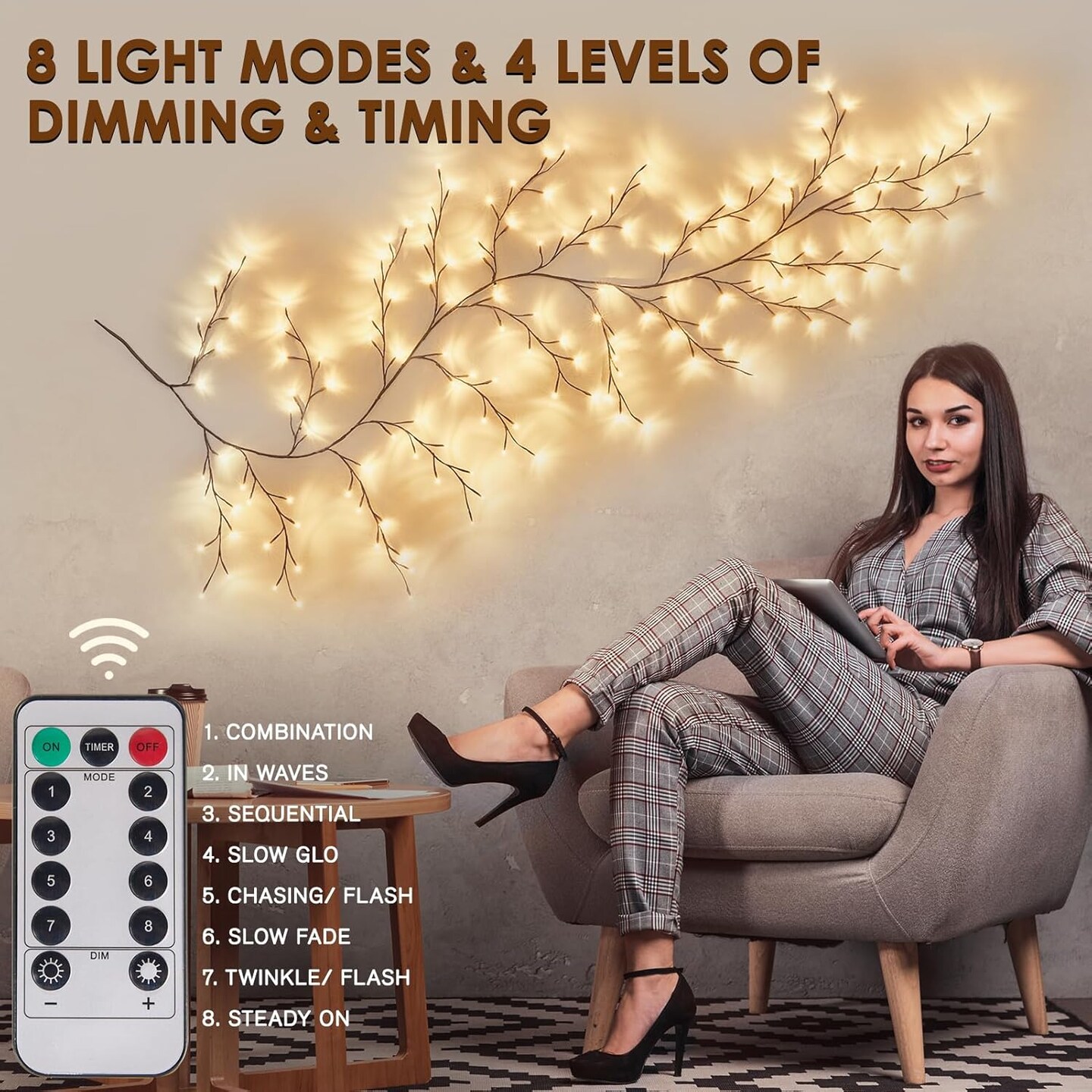 Enchanted Willow Vine Lights 9.3ft 160LED Branches Lights for Christmas