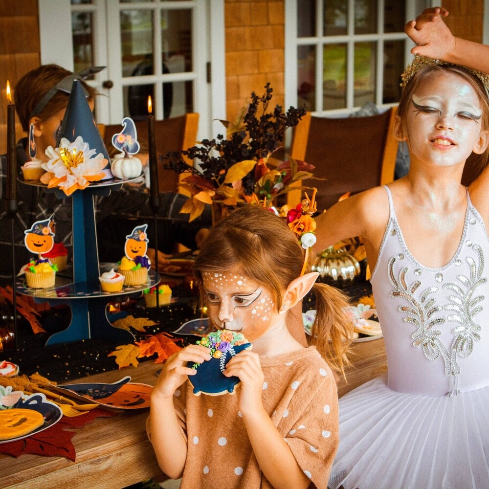 Ma Fete - 12.4" x 21.25" - Blue - Witch's Hat Cupcake Stand for Halloween Treats!