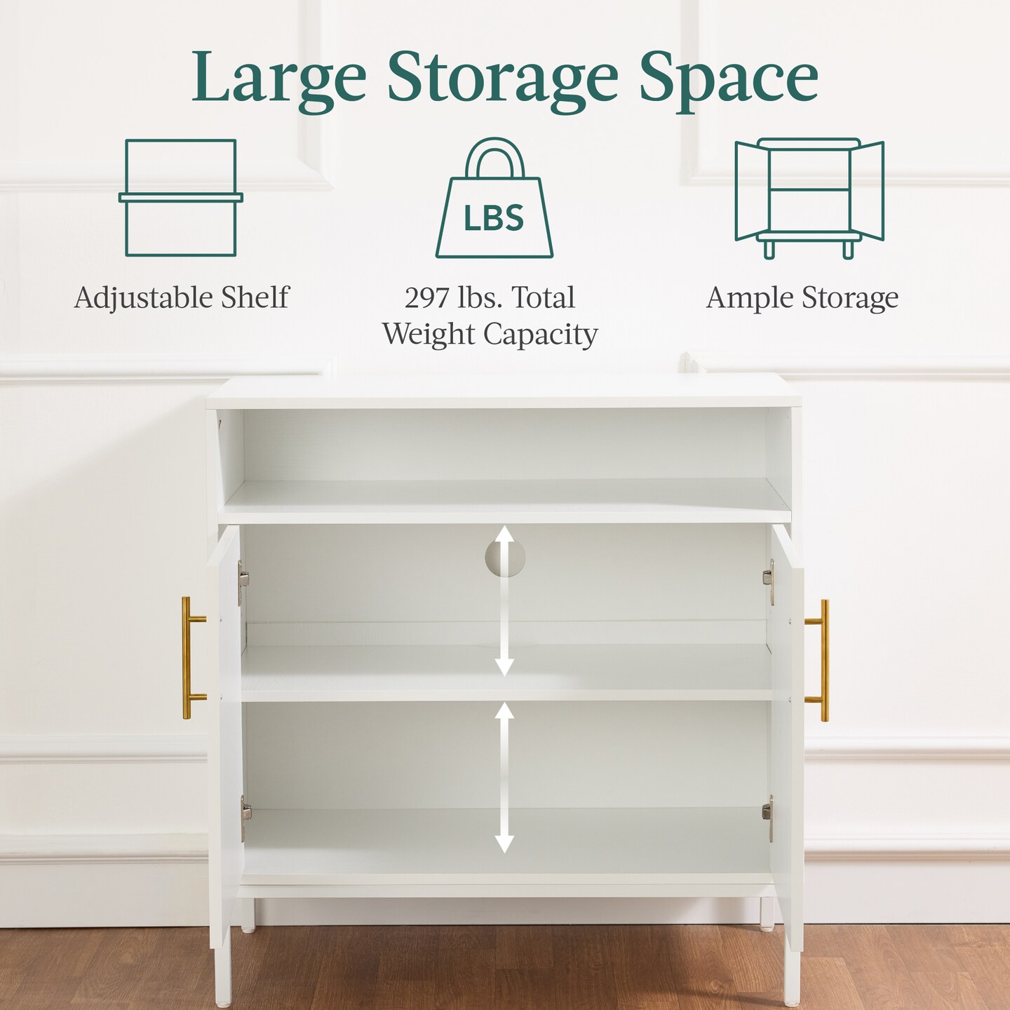 Best Choice Products Arched 2-Door Rattan Cabinet, Sideboard, Buffet, w/ Cord Cutout, Adjustable Storage Shelf