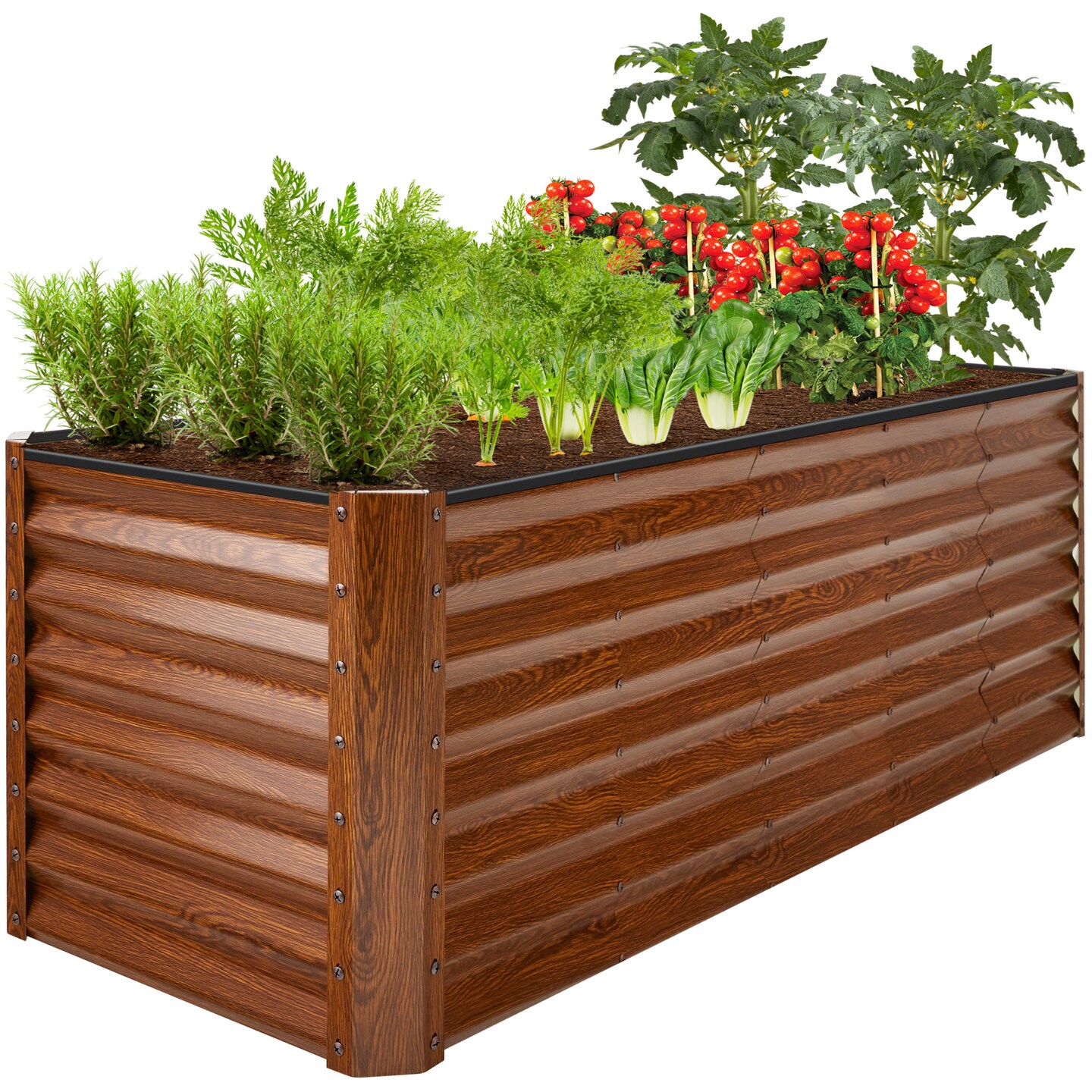 Best Choice Products 8x2x2ft Outdoor Metal Raised Garden Bed, Planter Box for Vegetables, Flowers, Herbs