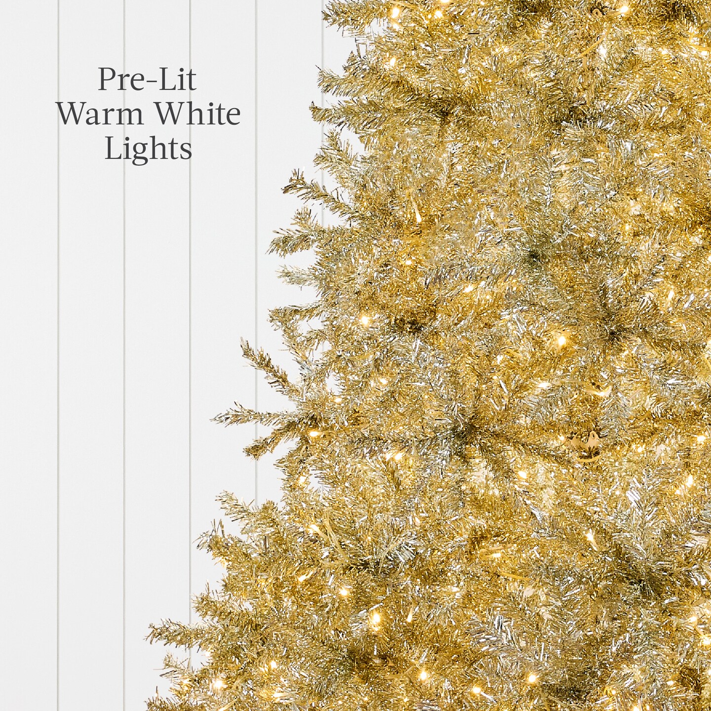 Best Choice Products Artificial Tinsel Christmas Tree - Champagne Gold