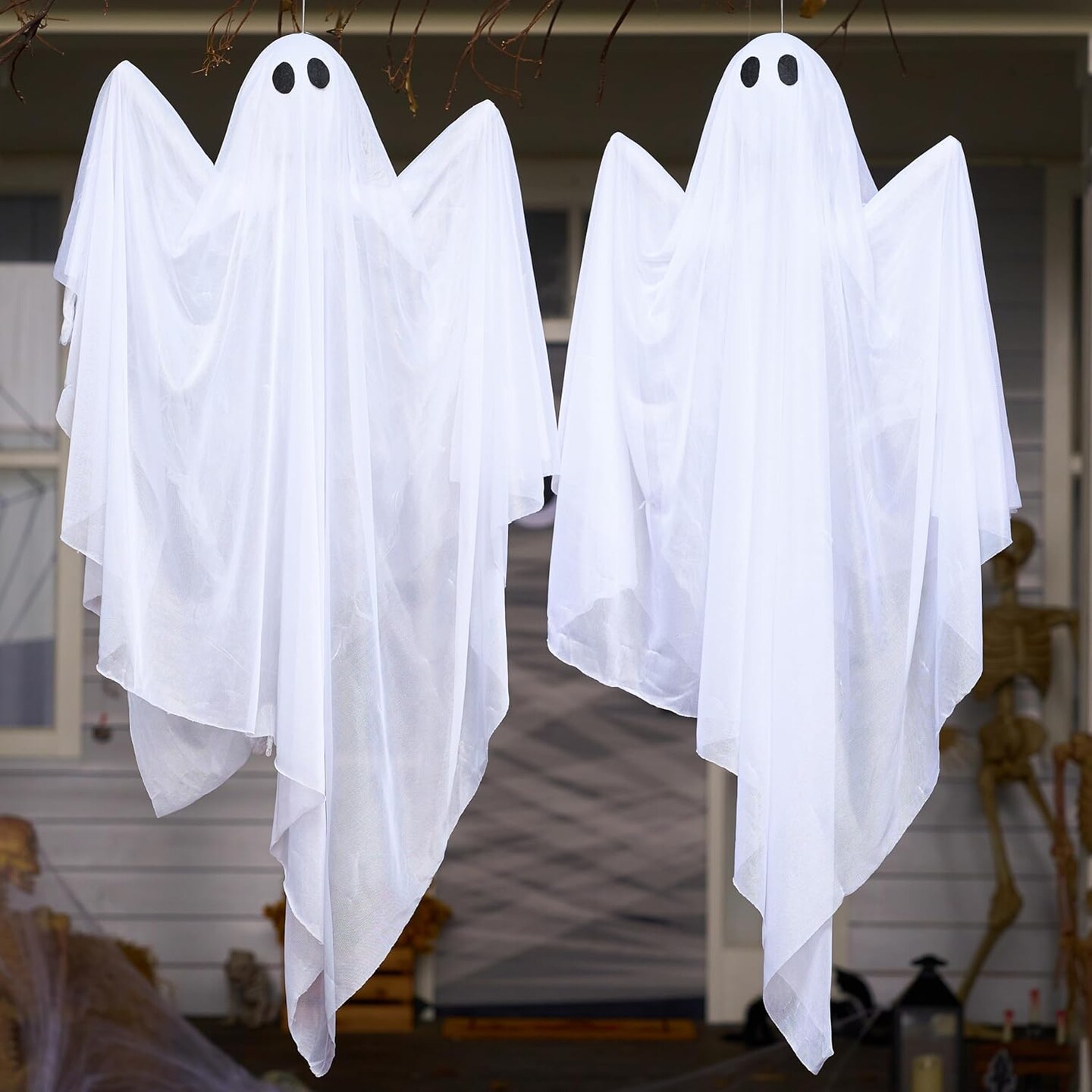 2 Pcs 47&#x201D; Halloween Hanging Light up Ghost