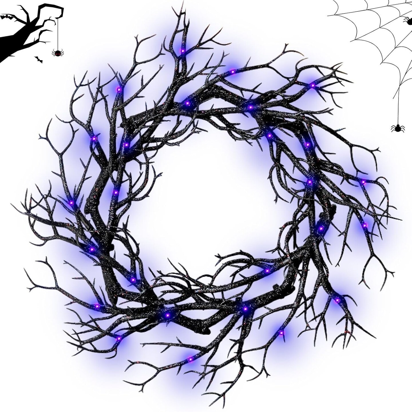 Halloween Black Branch Wreaths