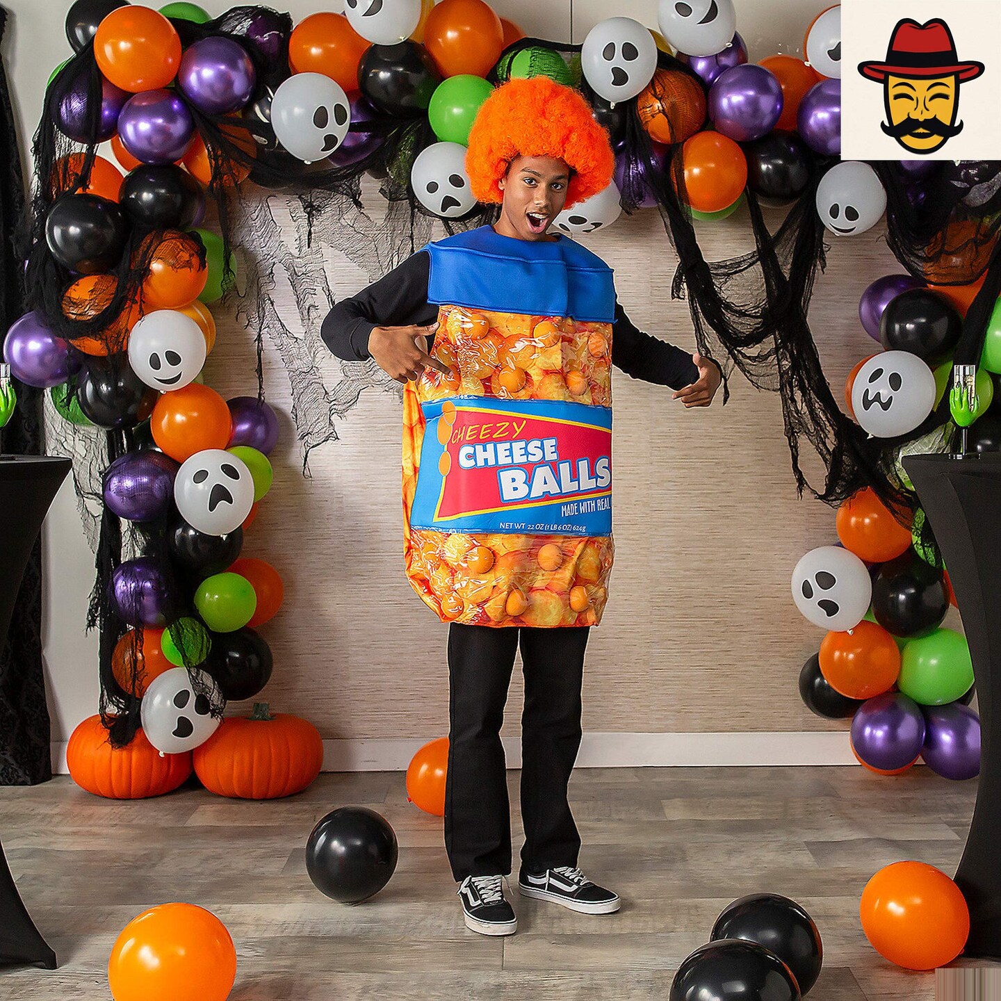 Funny Cheeseballs Adult Costume Snack Food Tunic for Halloween and Party Fun