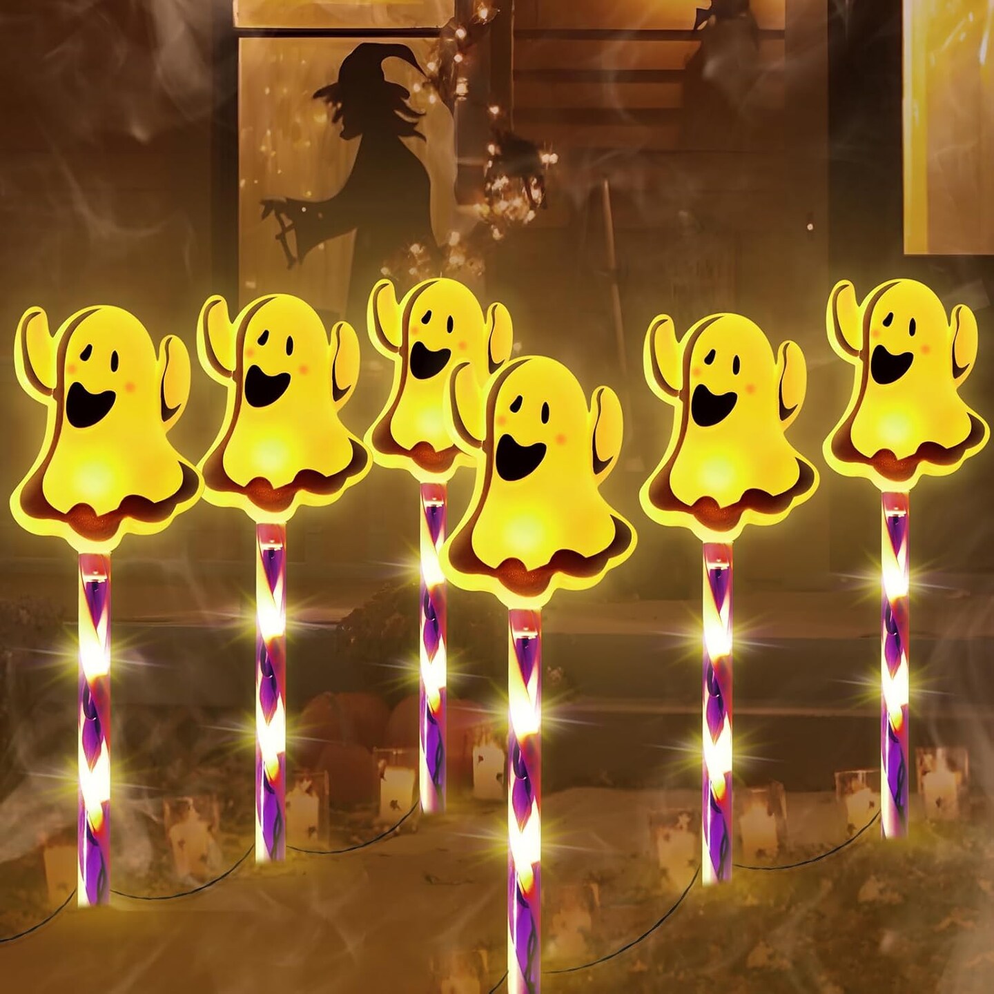 Halloween Ghost Decorations 5-Pack Halloween Pathway Lights Outdoor