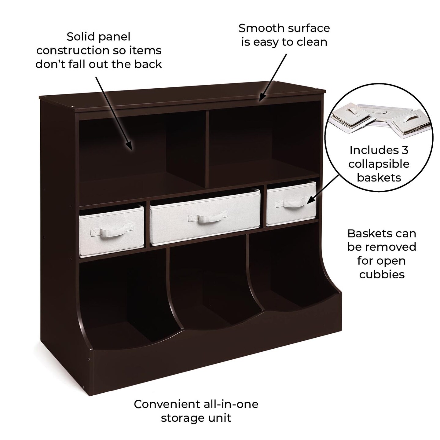 Badger Basket Combo Bin Storage Unit with Three Baskets