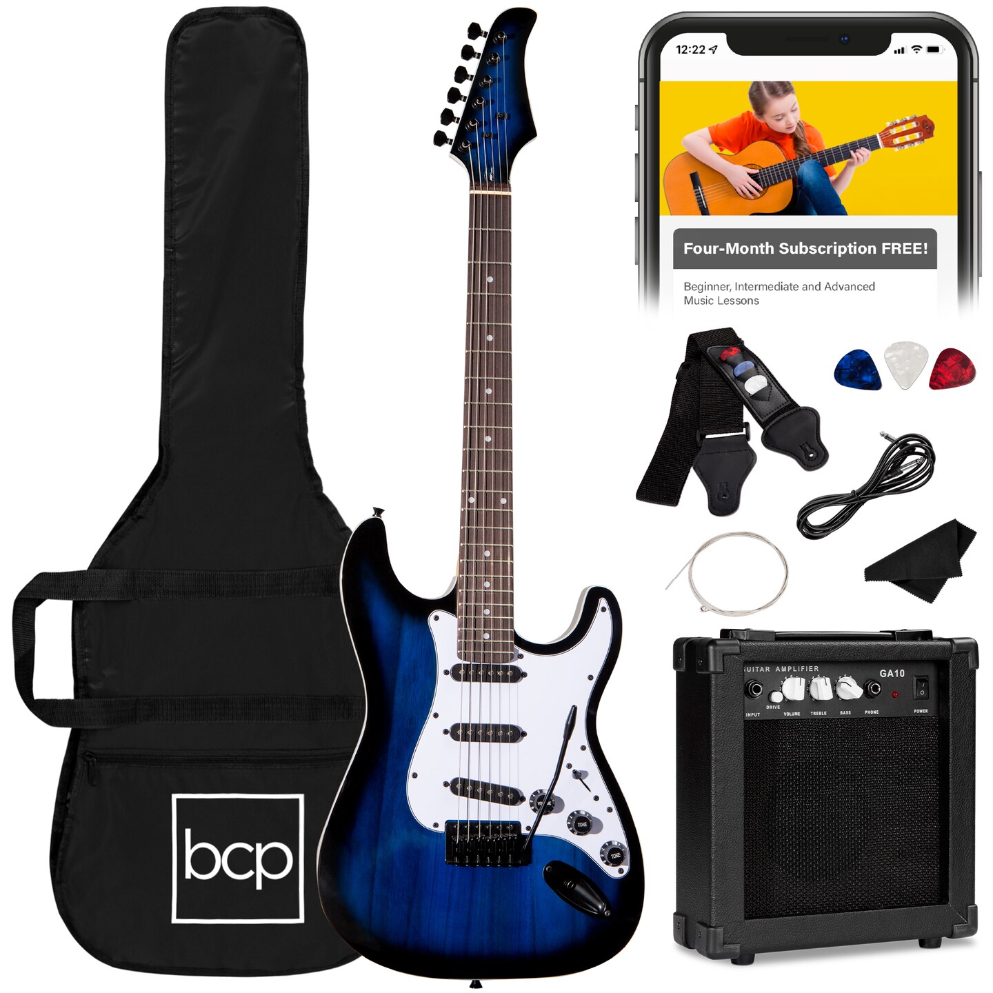 Best Choice Products 39in Full Size Beginner Electric Guitar Kit