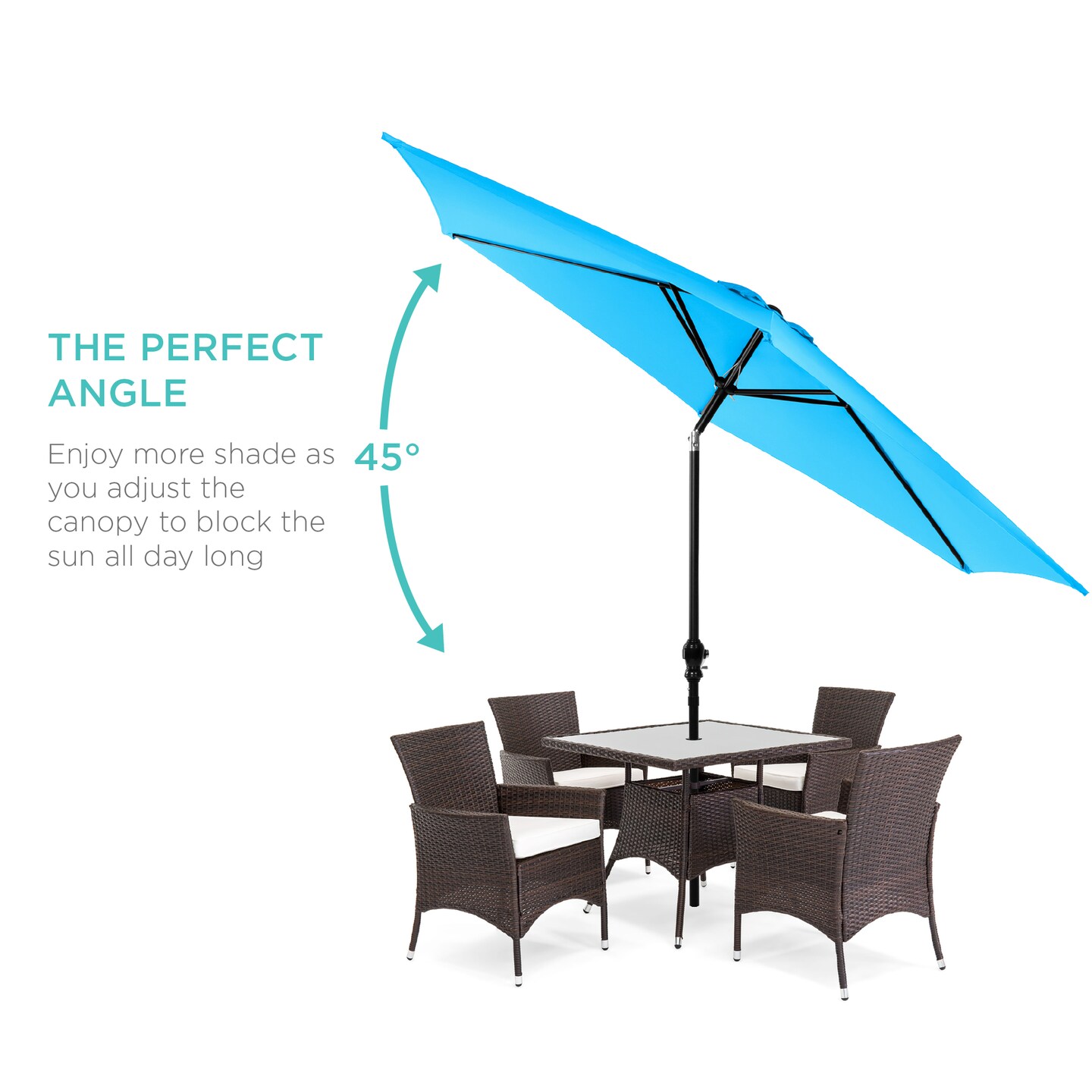 Best Choice Products 10ft Outdoor Steel Market Patio Umbrella w/ Crank, Tilt Push Button, 6 Ribs