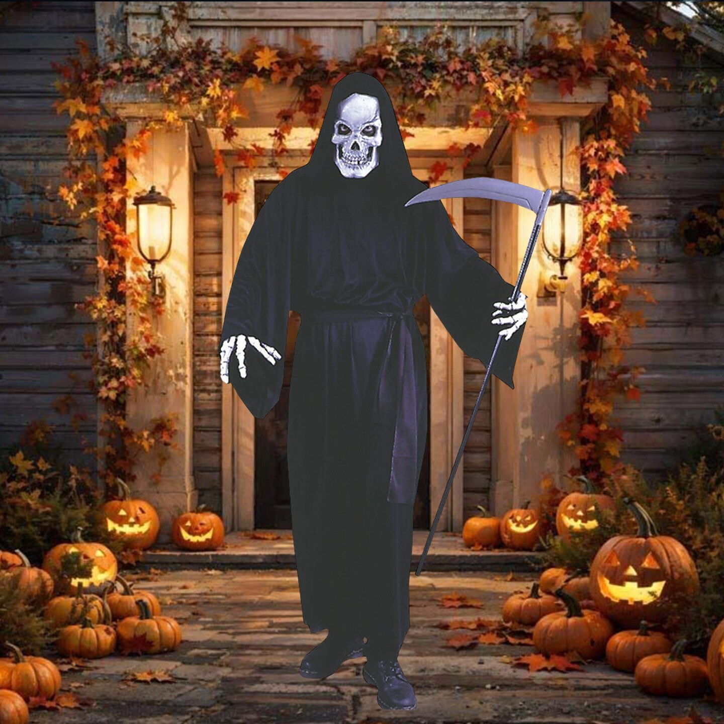 Classic Grave Reaper Costume with Hood