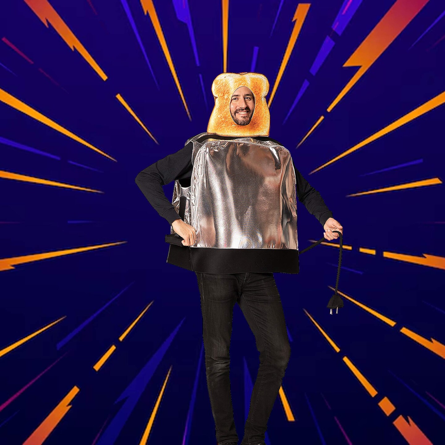 Funny Toaster Adult Costume with 3D Handle for Halloween Parties and Group Themes