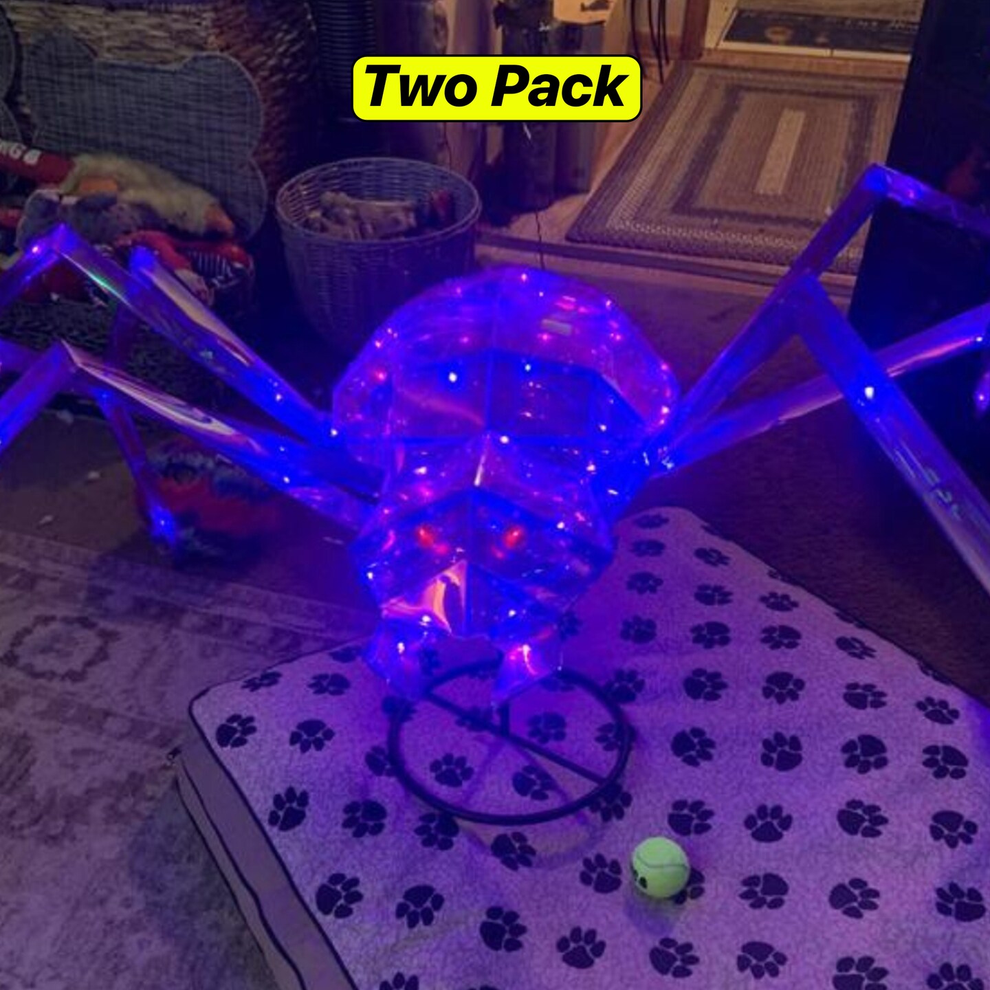 5.5-Ft Pre-Lit Prismatic Spider with 120 Purple LED Lights &#x2013; Indoor/Outdoor Halloween Decor