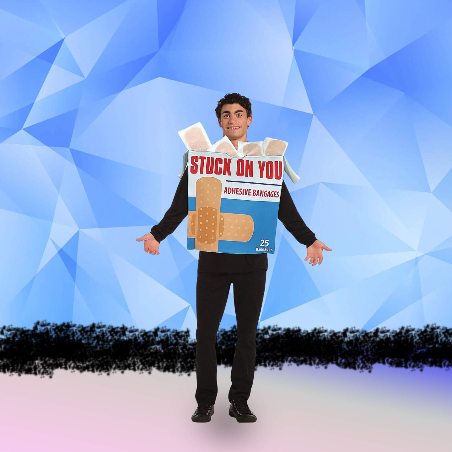 Stuck On You Bandages Box Adult Costume Funny First Aid Halloween Outfit