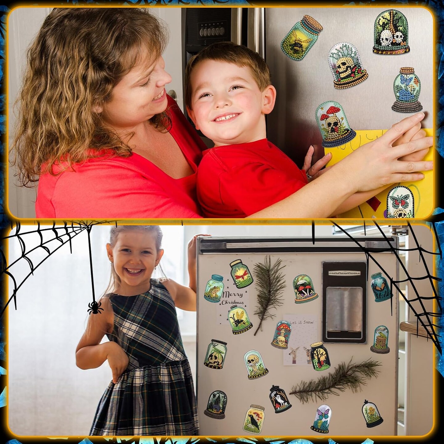 30 Pcs Halloween Diamond Painting Magnets Kits Gothic