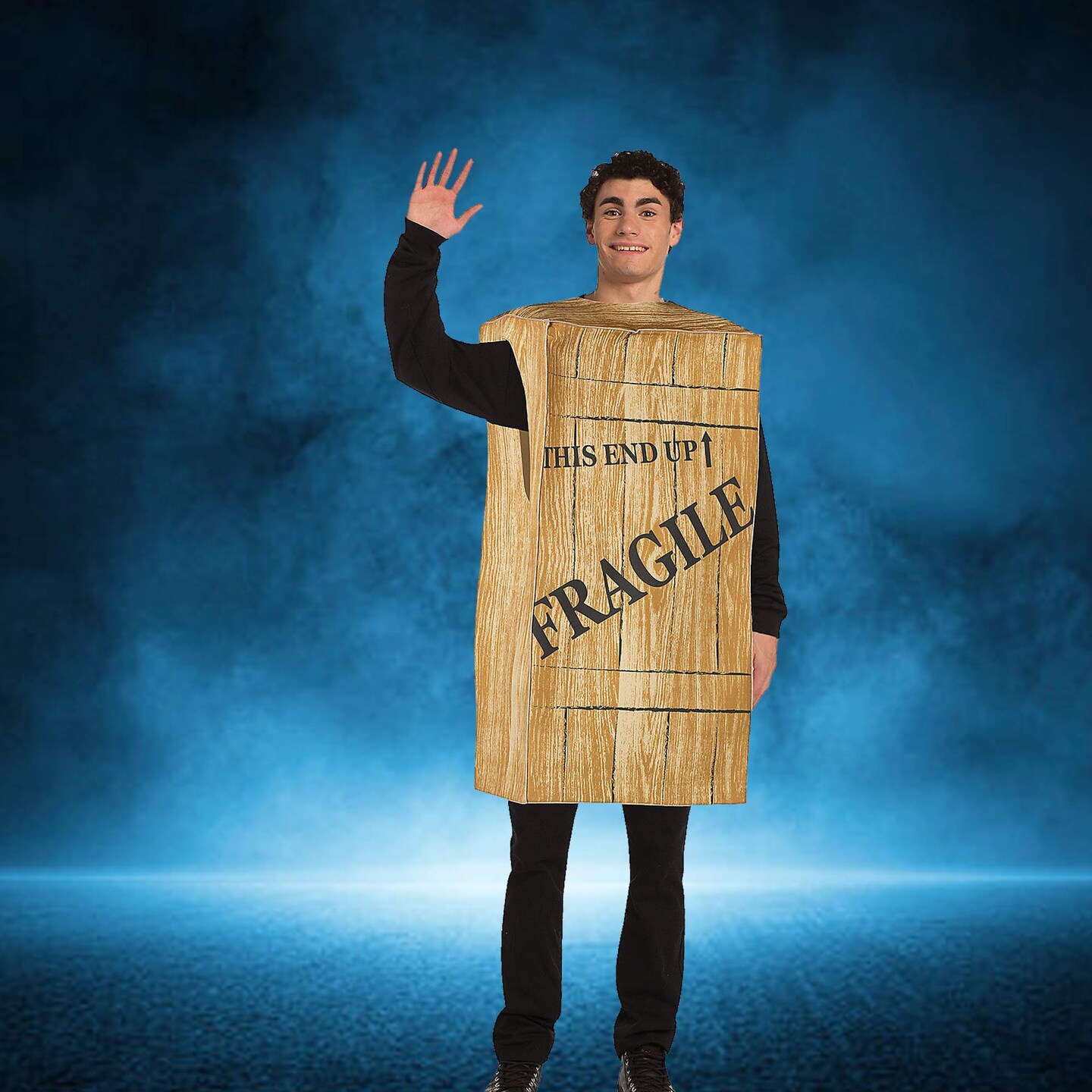 Fragile Crate Adult Costume &#x2013; Funny Package Box Outfit