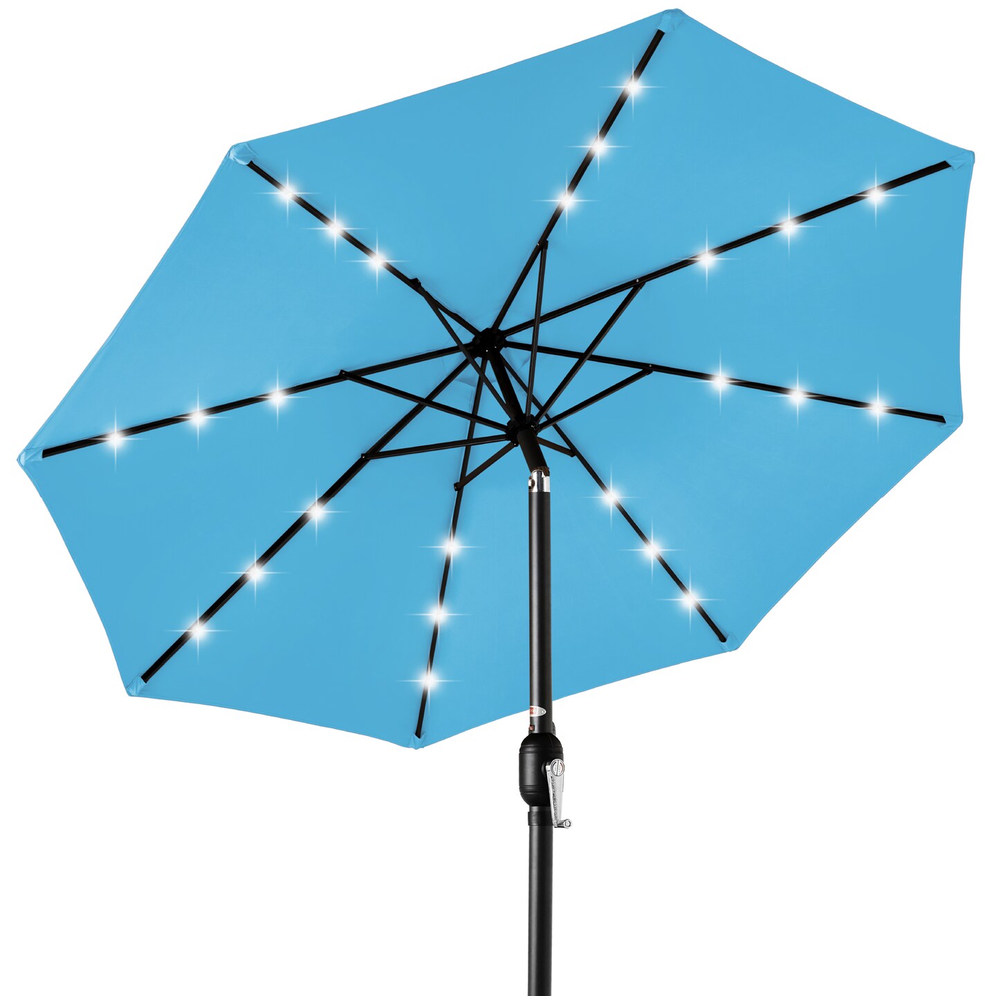 Best Choice Products 10ft Solar LED Lighted Patio Umbrella w/ Tilt Adjustment, UV-Resistant Fabric
