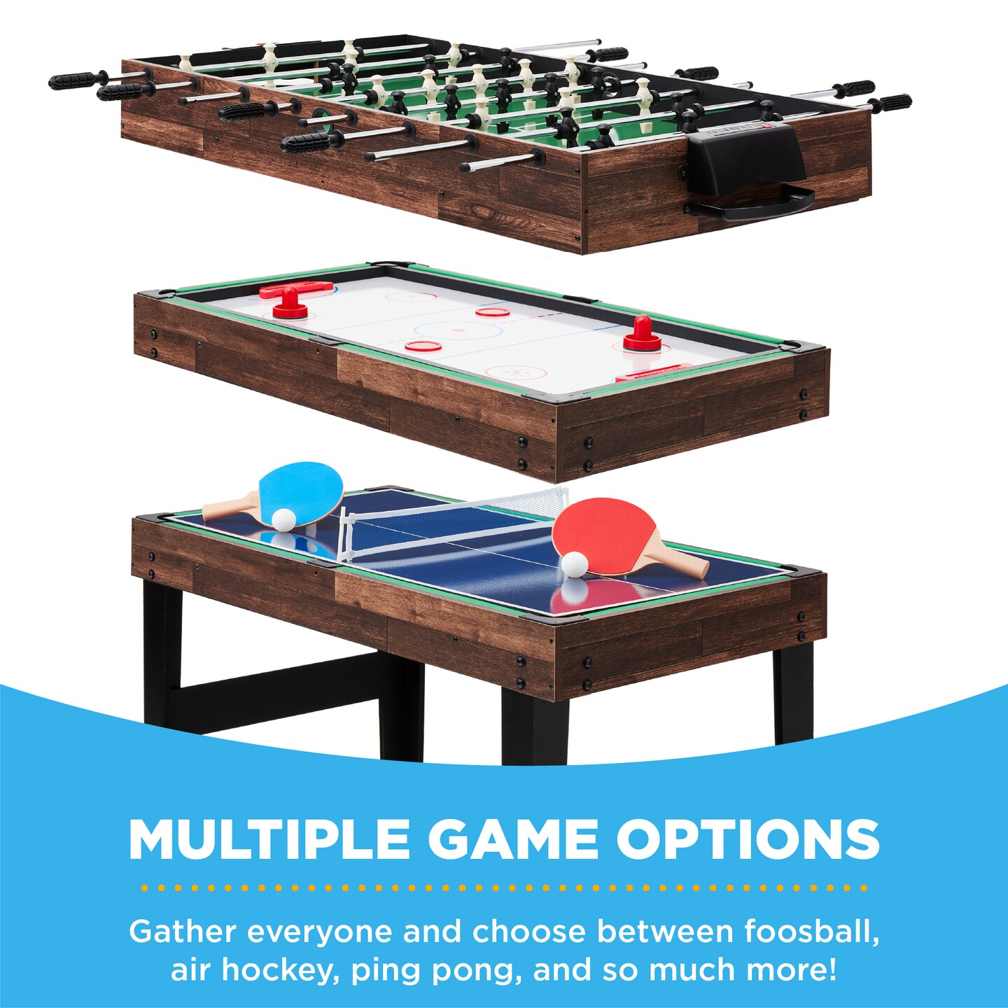Best Choice Products 2x4ft 10-in-1 Combo Game Table Set w/ Hockey, Foosball, Pool, Shuffleboard, Ping Pong