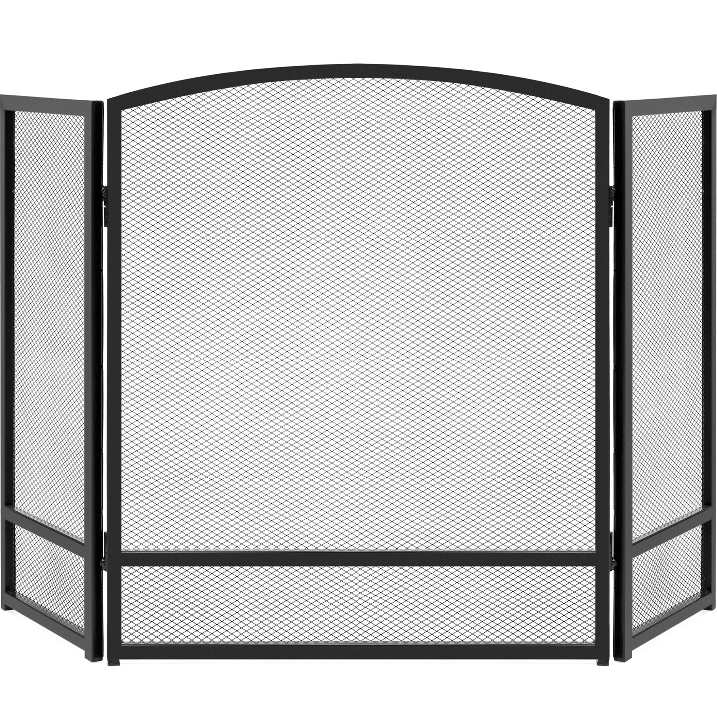 Best Choice Products 47.5x27.25in 3-Panel Steel Mesh Fireplace Screen, Spark Guard w/ Rustic Worn Finish