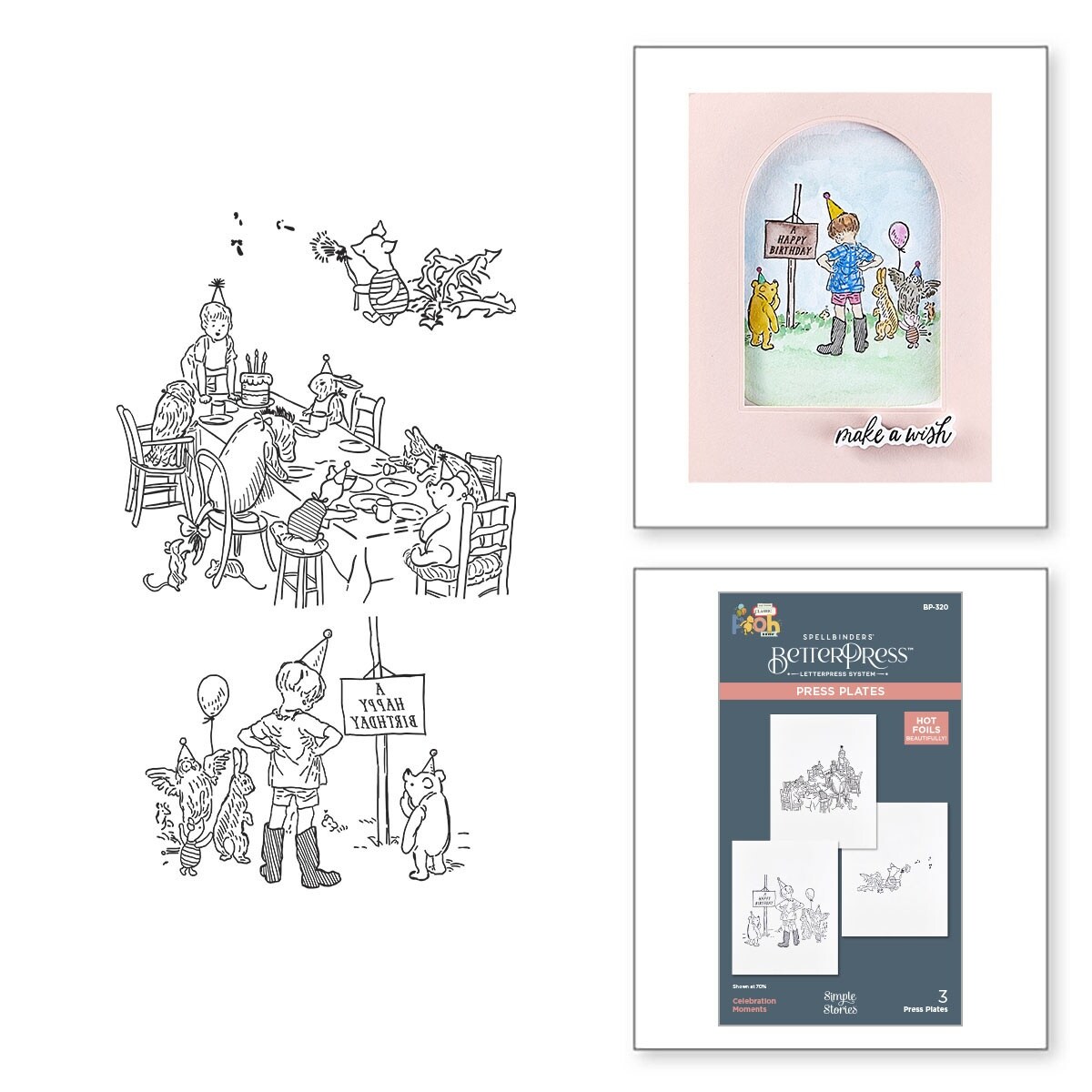 BetterPress Plates From Say Cheese Classic Pooh Birthday-Celebration Moments