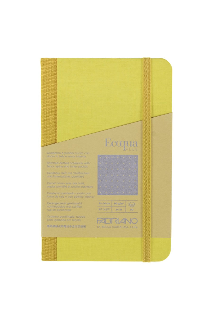 Fabriano Ecoqua Plus Sewn Bound 100% Italian made Notebook, 3.5" x 5.5", 90gsm, 80 Sheets