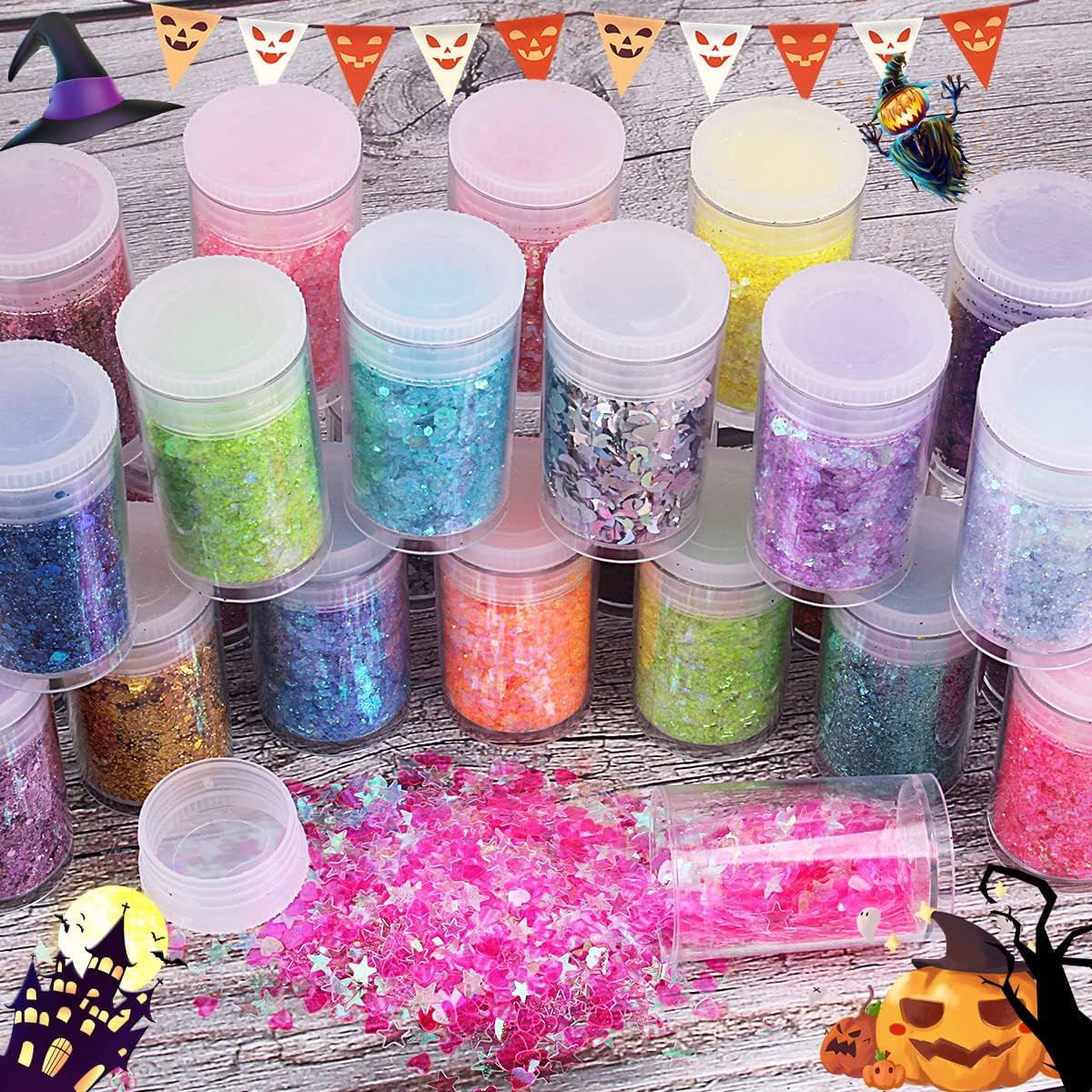 Multicolored Chunky &#x26; Fine Glitter Mix