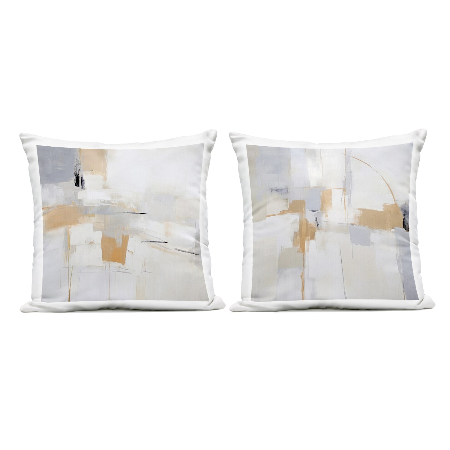 Stupell Industries Streaked Yellow Visionaries 2 Piece Outdoor Printed Pillow Set design by Irena Orlov, 18 x 7 x 18