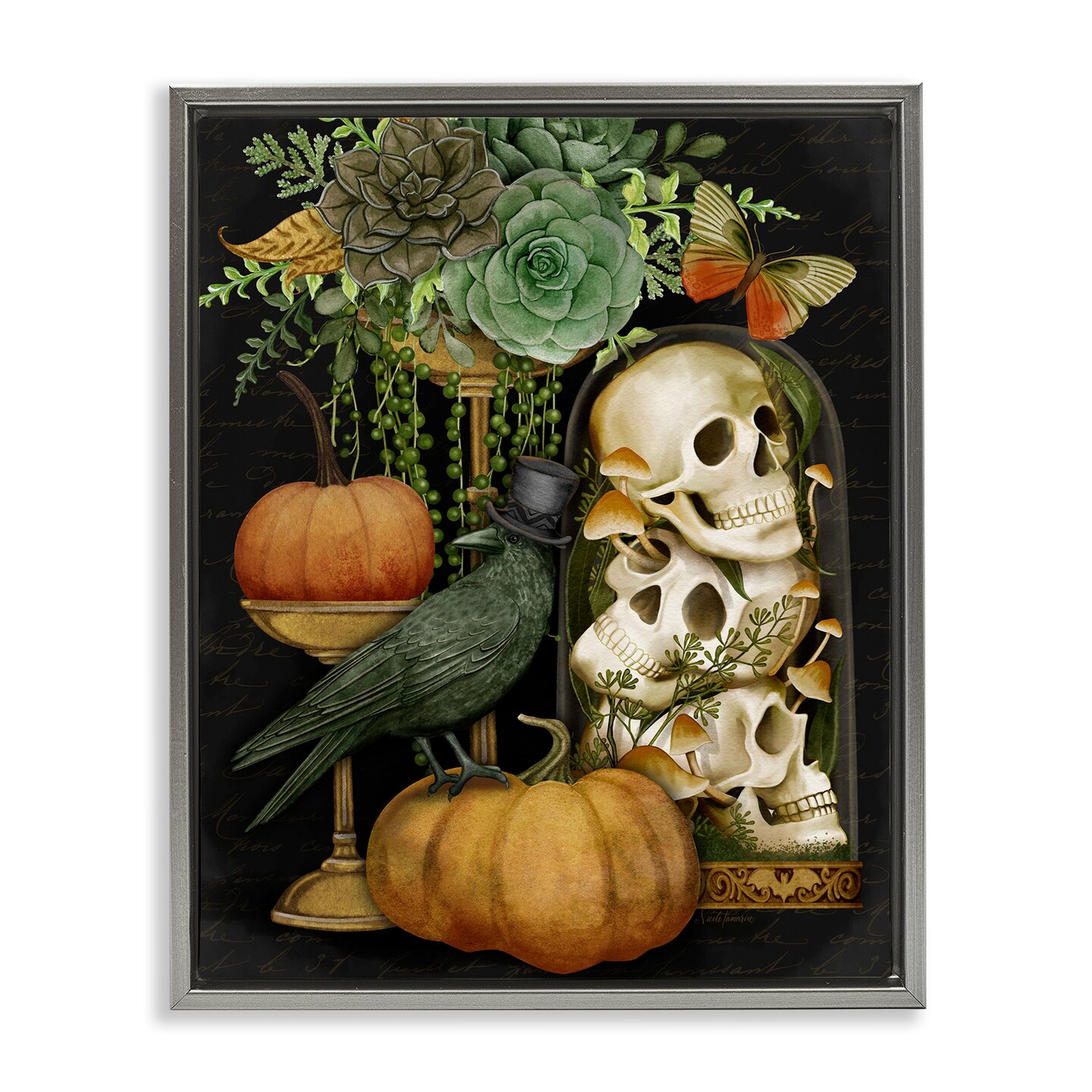 Stupell Industries Dark Academia Motif Floating Frame, design by Nicole Tamarin